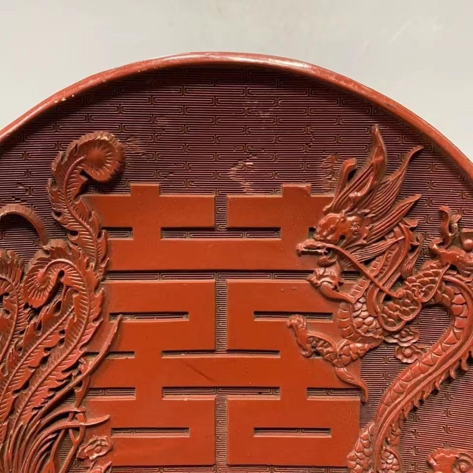 Amazon.co.jp: 中国風の彫像、装飾品、清代の古い赤い漆器の