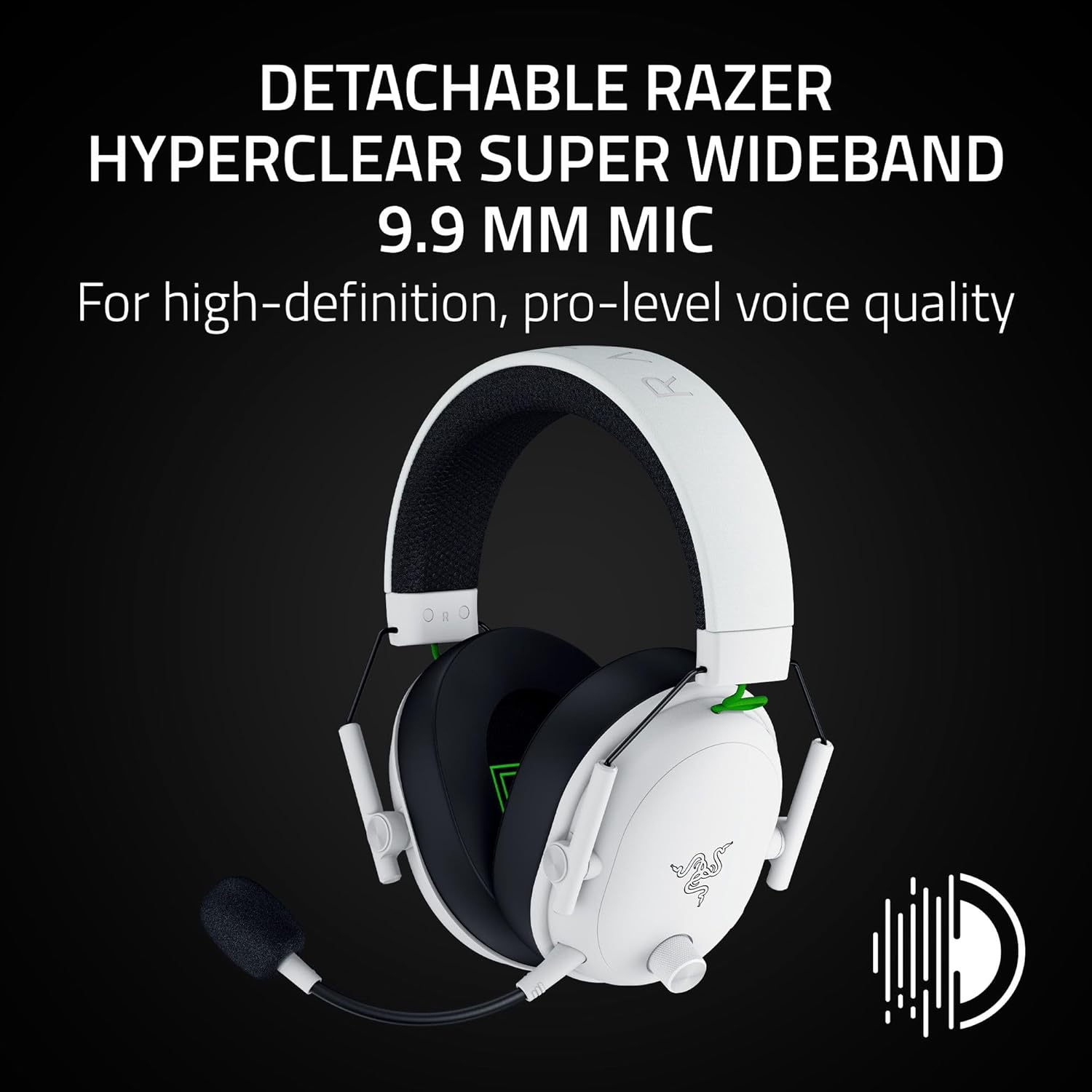 Razer BlackShark V3 Wireless Gaming Headset for Xbox: 50mm Drivers - Super Wideband Mic - 2.4 GHz, Bluetooth, USB - Works with PC, Mac, PS5, Nintendo Switch, Smartphone - Long Battery Life - White