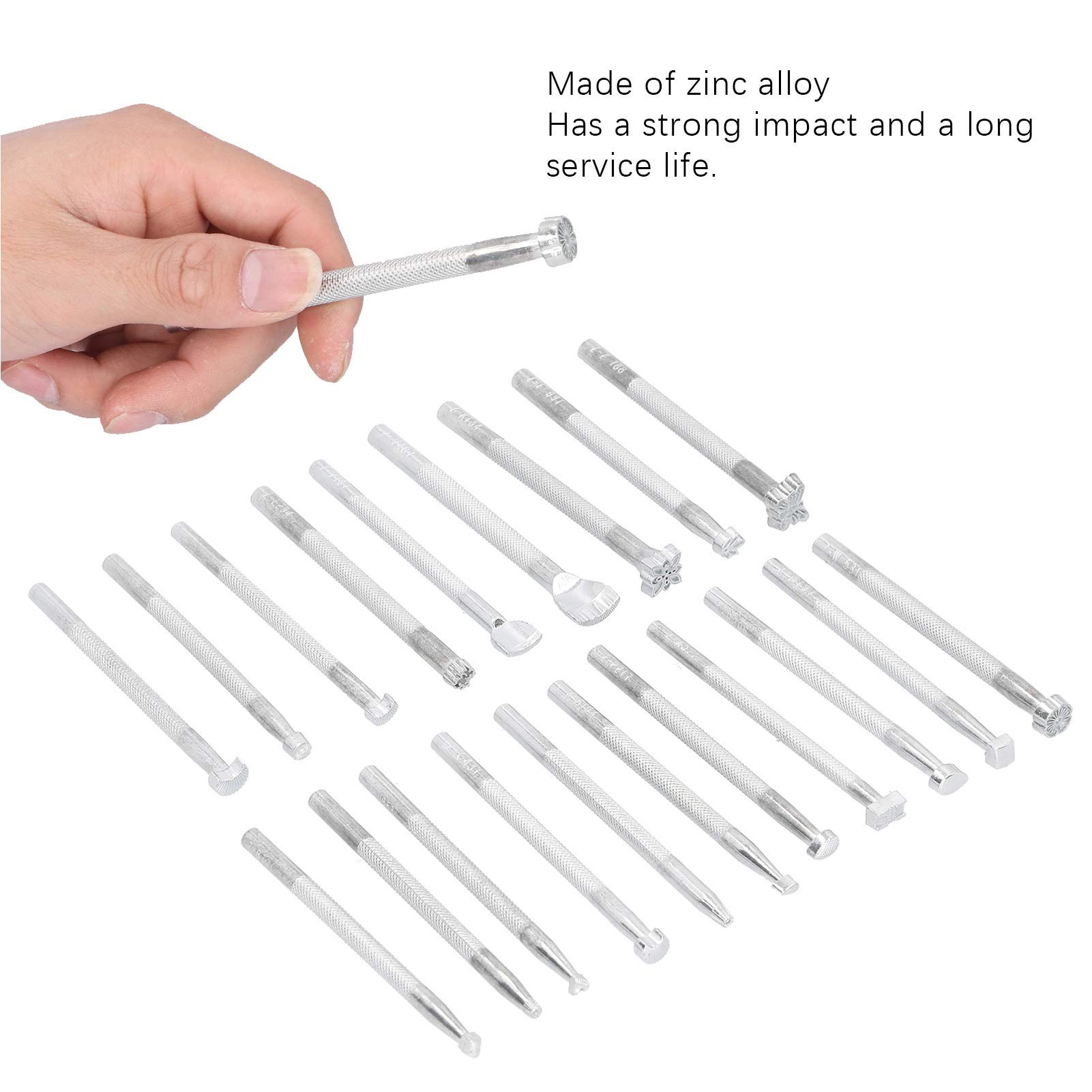 Kit De 20 Outils De Gaufrage En Cuir - Alliage De Zinc Durable - Pour Marquage Précis Sur Cuir - Idéal Débutants Et Pros
