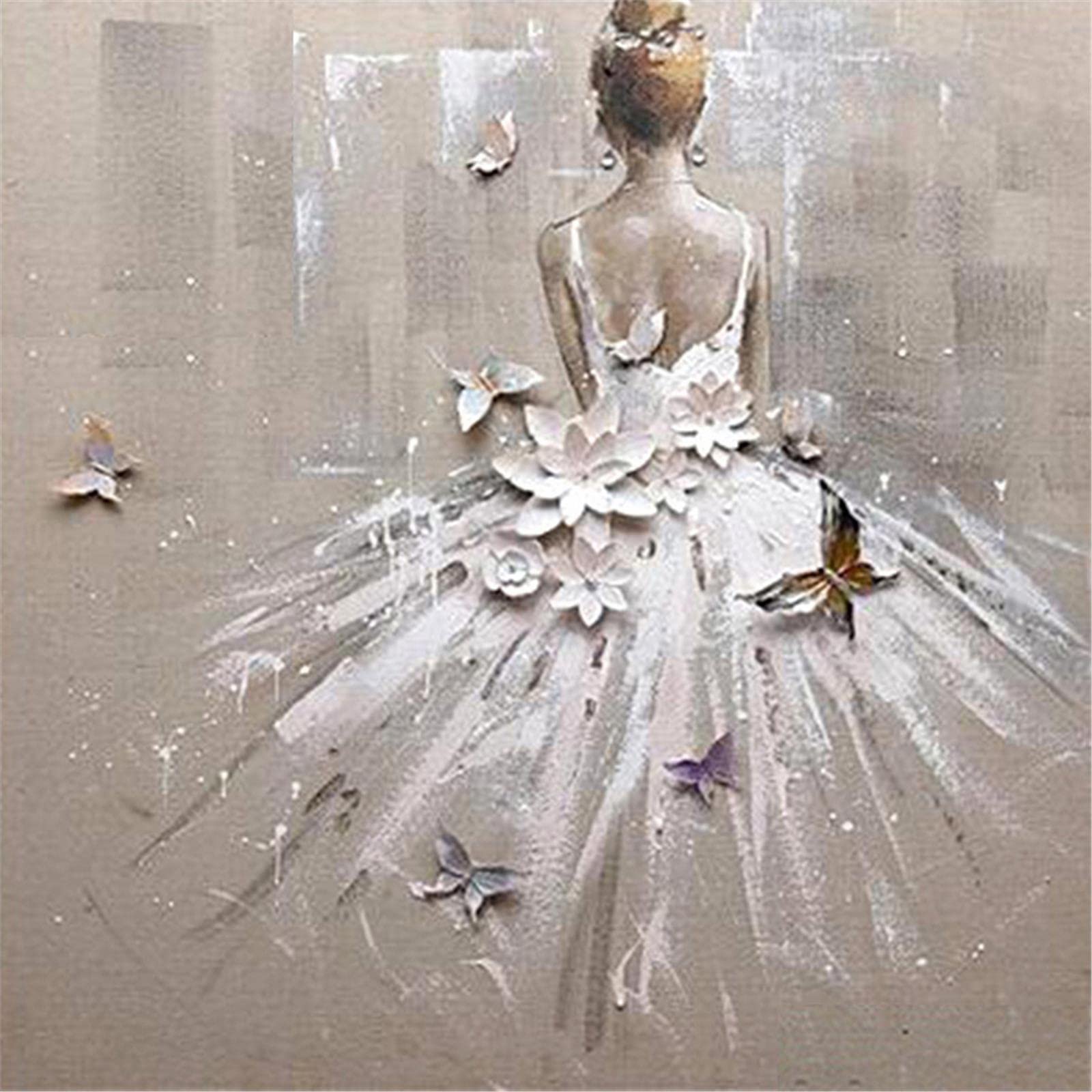 Yscolor Pink 5D Diy Diamond Painting Full Round Drill Ballet 3D Rhinestones Embroidery Cross Stitch Gift Home Decor Gift 11.8X11.8 In/30X30cm