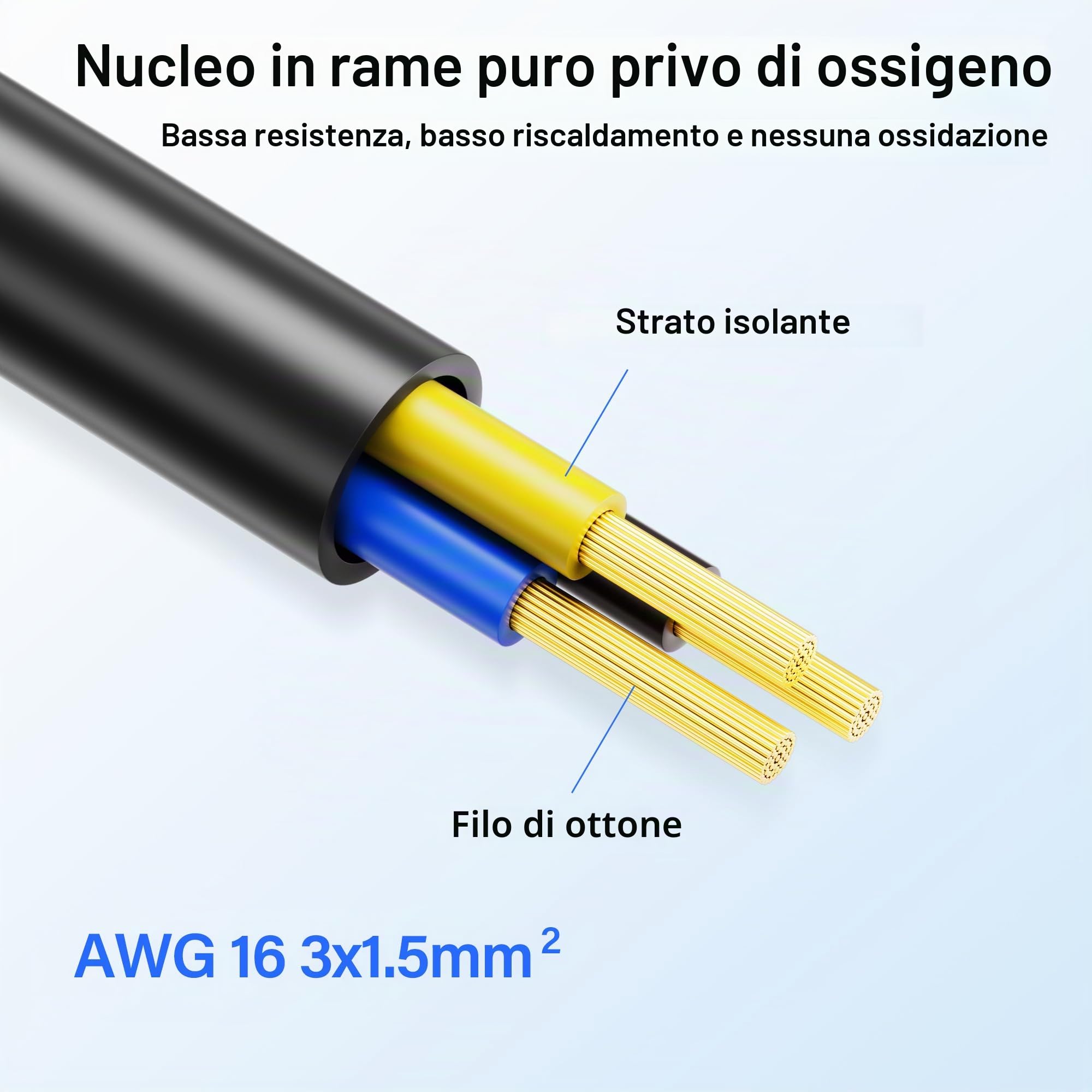 XMSJSIY PowerCon, cavo di alimentazione AC PowerCon ingresso a uscita, 12 AWG, cavo di prolunga a 3 pin, per luce della testa mobile, potenza di luce da palco - 1 M/3,28 FT XMSJSIY PowerCon, cavo di alimentazione AC PowerCon ingresso a uscita, 12 AWG, cavo di prolunga a 3 pin, per luce della testa mobile, potenza di luce da palco - 1 M/3,28 FT