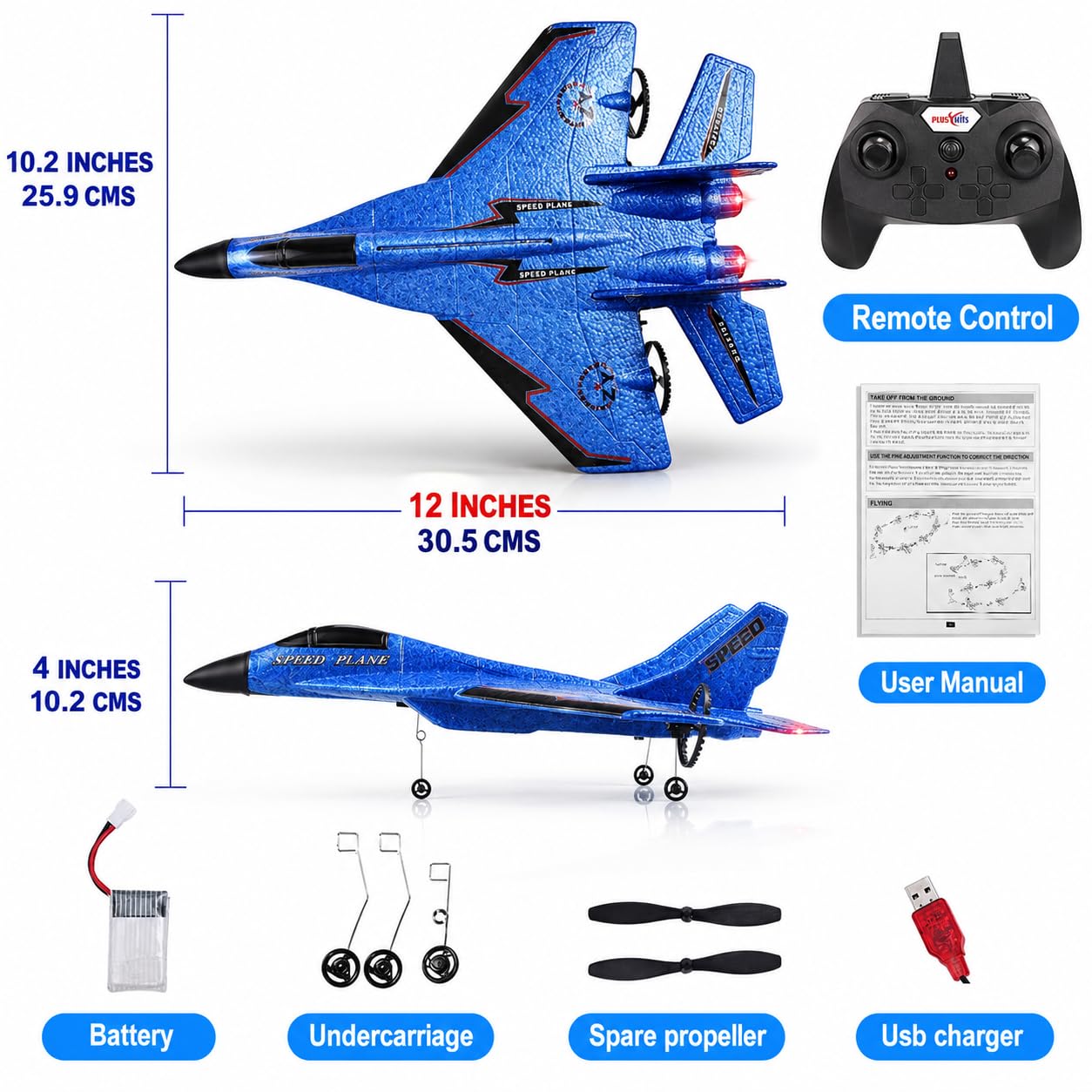 Magicwand ?Pack Of 2 RC Planes Epp Foam Jet Fighter Stunt RC Airplane With Automatic Balance System, For Beginners Aircraft Fighter With LED Light?Random Color?, For Kid 1