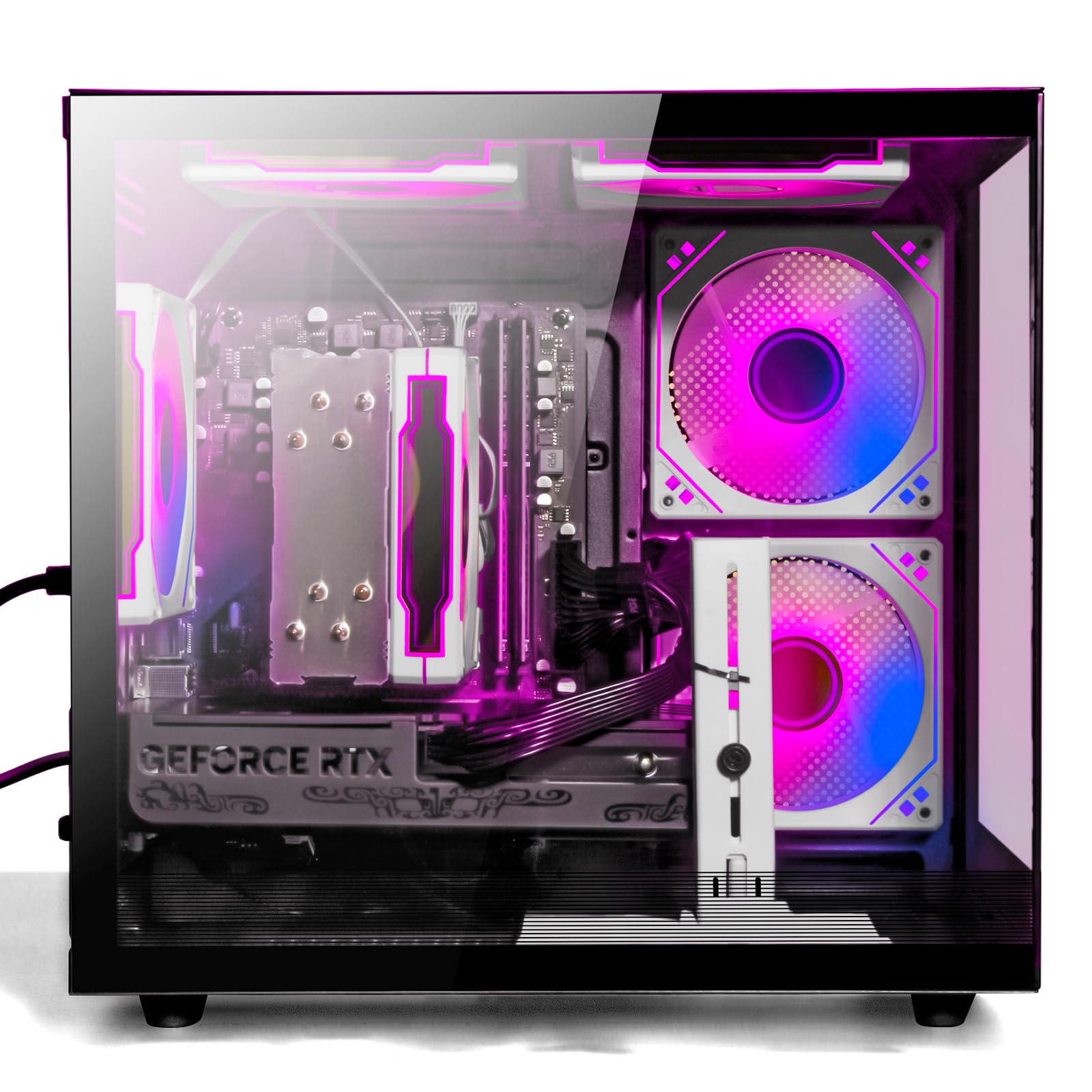 Gaming PC Desktop Computer - Ryzen 5 5500, Radeon RX 6500XT 4GB, 16GB DDR4 RAM, 1TB NVME SSD, Prebuilt Tower Computer (Black)