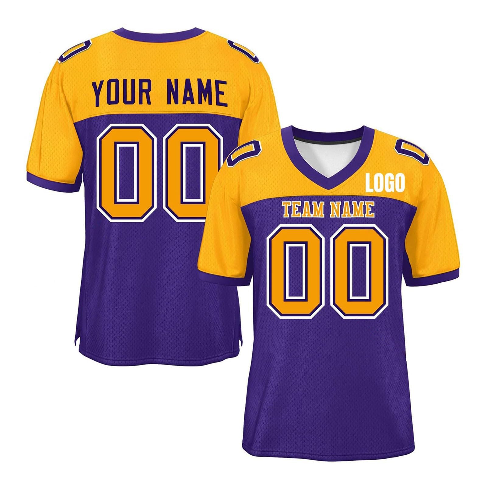 Custom Football Shirts for Adult, Personalised Football Kits with Names, Numbers and Logos, Short Sleeve V-Neck Quick-Drying Breathable Personalised Shirts, Custom Football Supporter T Shirt — image 1