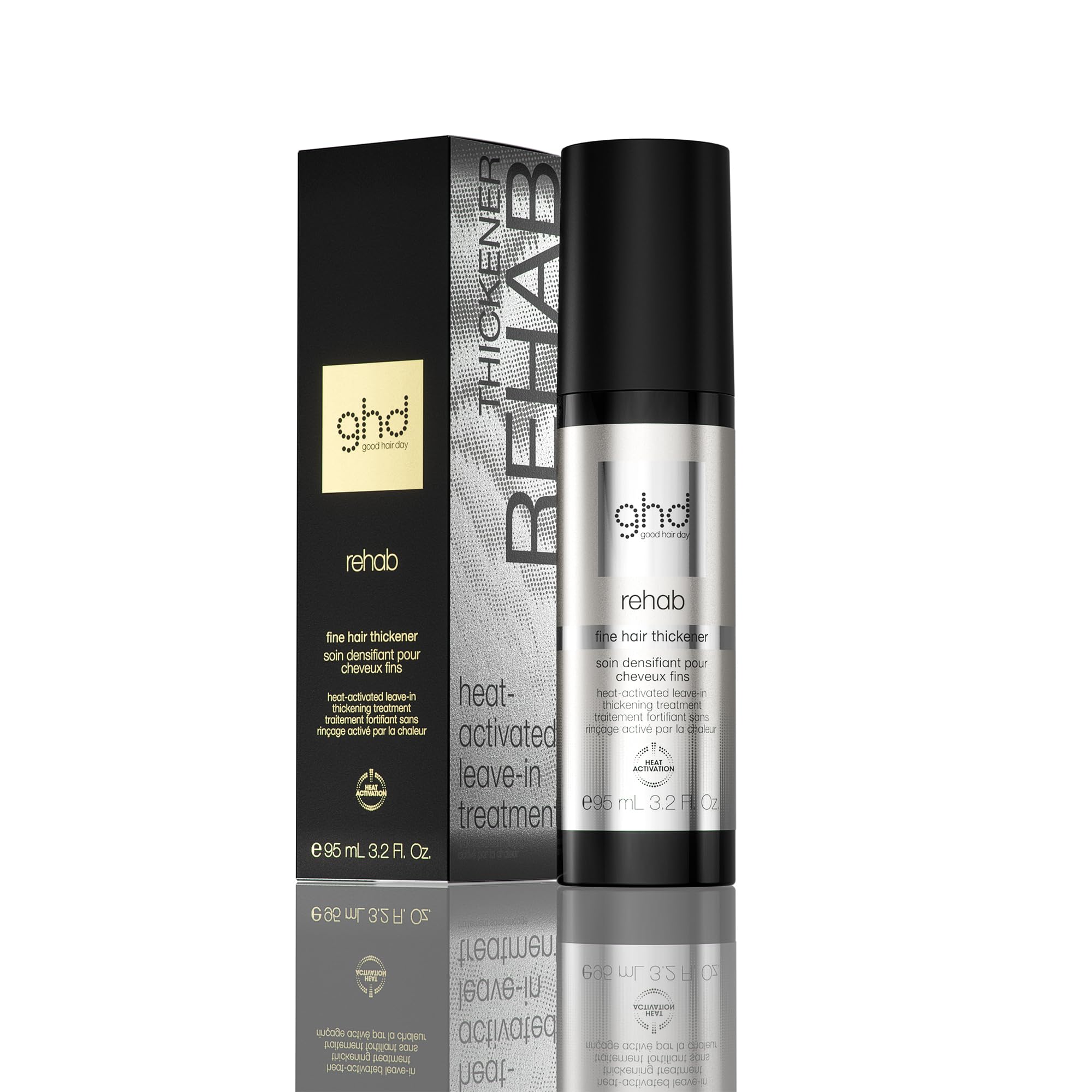 ghd rehab - fine hair thickener spray: Pflegendes Leave-In Treatment mit Wärmeaktivierung, für feines & dünnes Haar, für voller wirkendes Haar, mehr Glanz; 95 ml