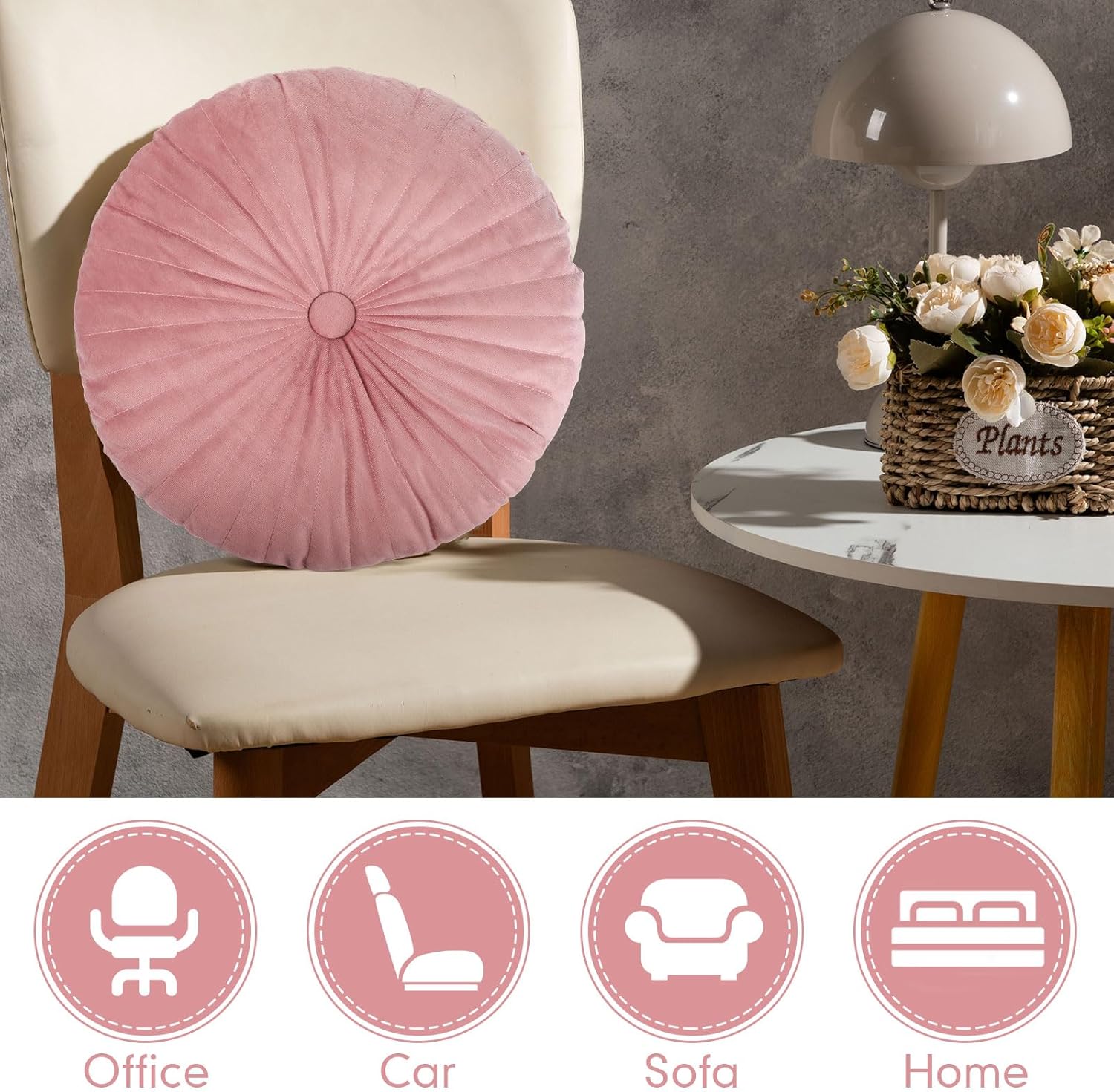 Namalu 6 Pcs 13.8 Inch Floor Cushions for Classroom Seat Cushion Assorted Colored Floor Cushion Velvet Round Throw Pillow Classroom Seating for Kids Adult Preschool Playroom Daycare Nursery Elementary