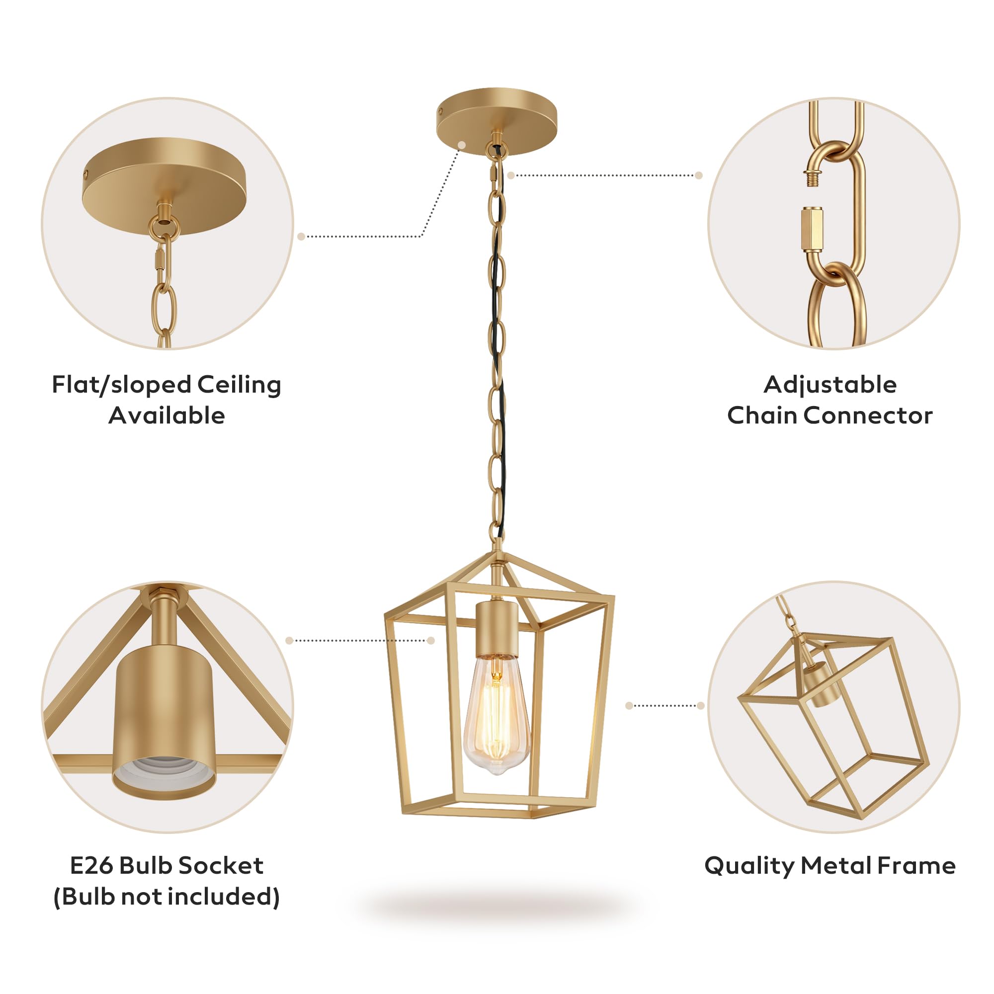 Phaosio Gold Pendant Light - Kitchen Island Lighting -5