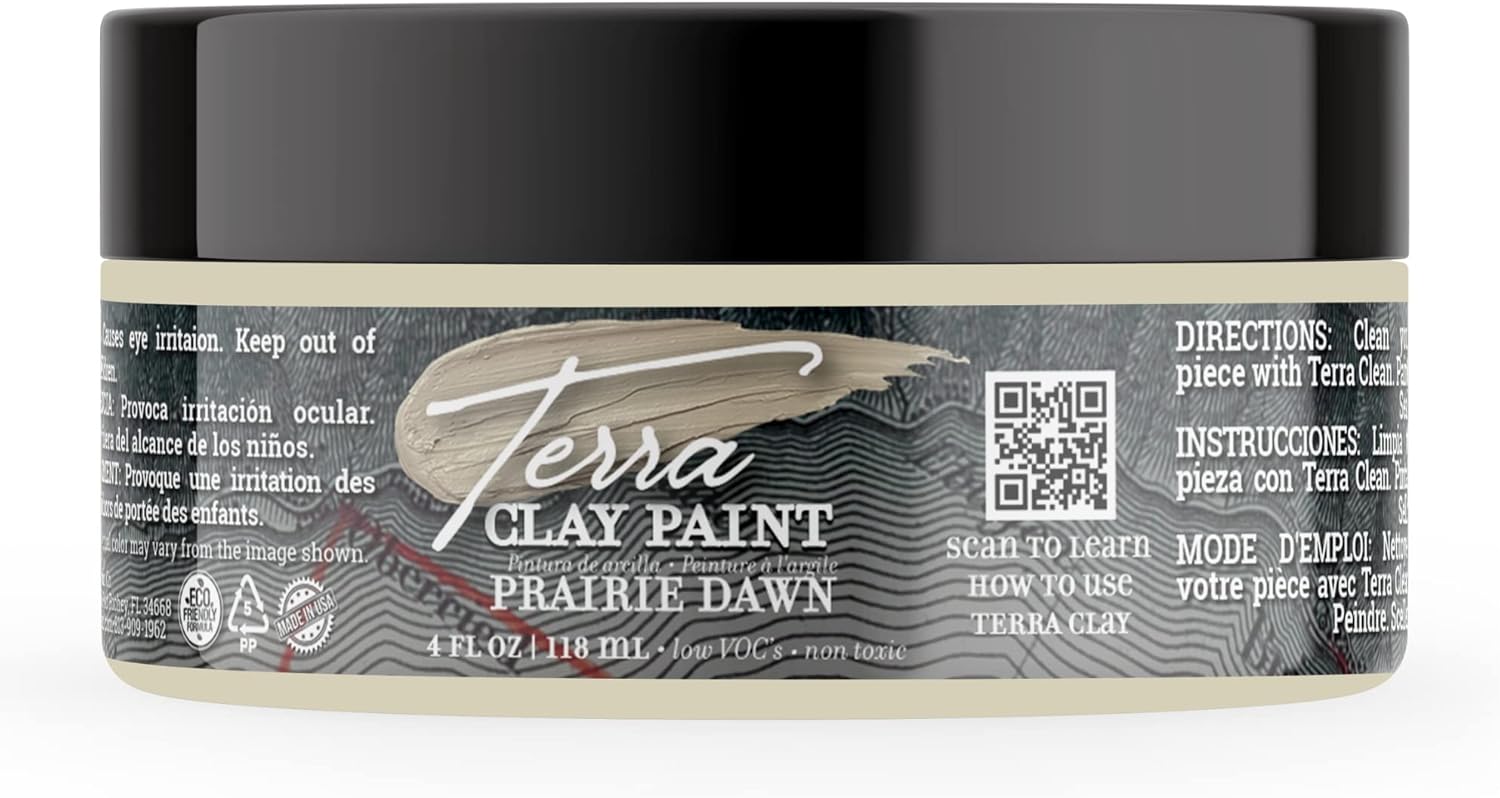 Dixie Belle Terra Clay Paint - Daffodil (16oz) - Bright Yellow Water-Based Terra Artisan Clay Paint for DIY - Wood, Canvas, Tile, Fabric, Home