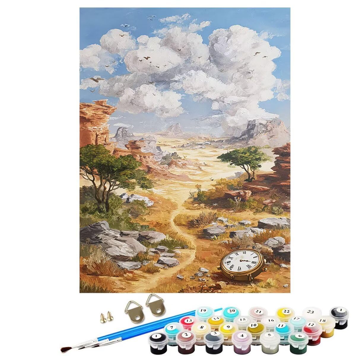 Landschaft Abstrakt Malen Nach Zahlen Erwachsene, Paint by Numbers Adult Anfänger Kreativ Set für, Heimwerk Malen Nach Zahlen Kinder, Pinsel und 36 Acrylfarbe Als, Deko Wohnzimmer 60 x 80 cm BJHWK354