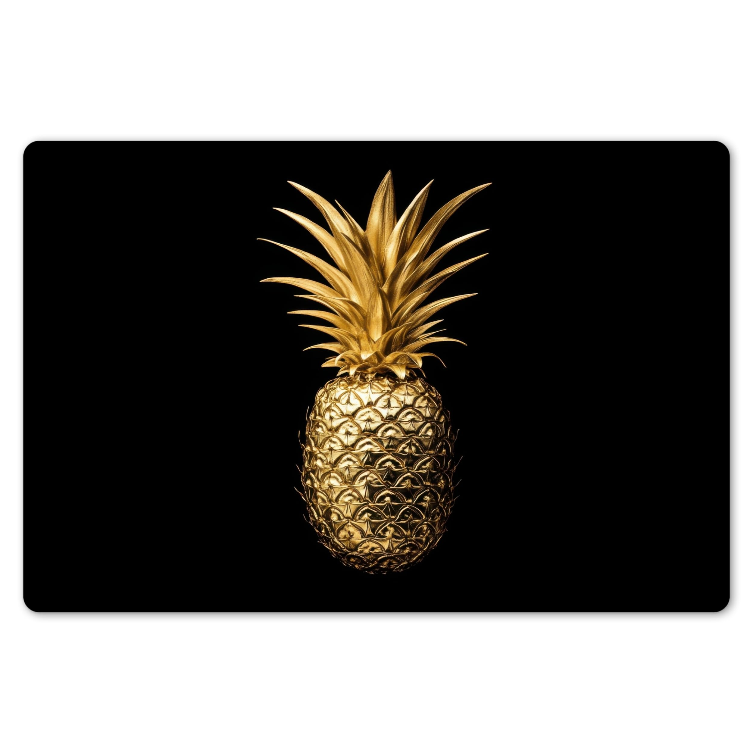 Kitchenyeah Pineapple - Black Kitchenyeah© Dining Table Placemats 18"X12" / 45X30 Cm Wipeable Placemat Small Place Mats Set Of 6 Non Stick Mat Dinning Matts Anti Slip - Gold - Luxury