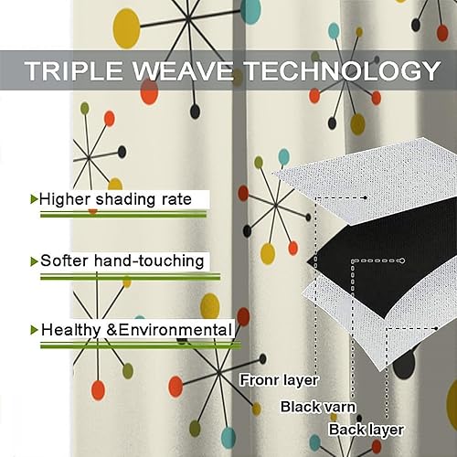 Miniatura 5 de Cortinas de cocina de mediados de siglo, años 60, retro, moderno, abstracto, geométrico, para el hogar, dormitorio, sala de estar, cocina, ventana,