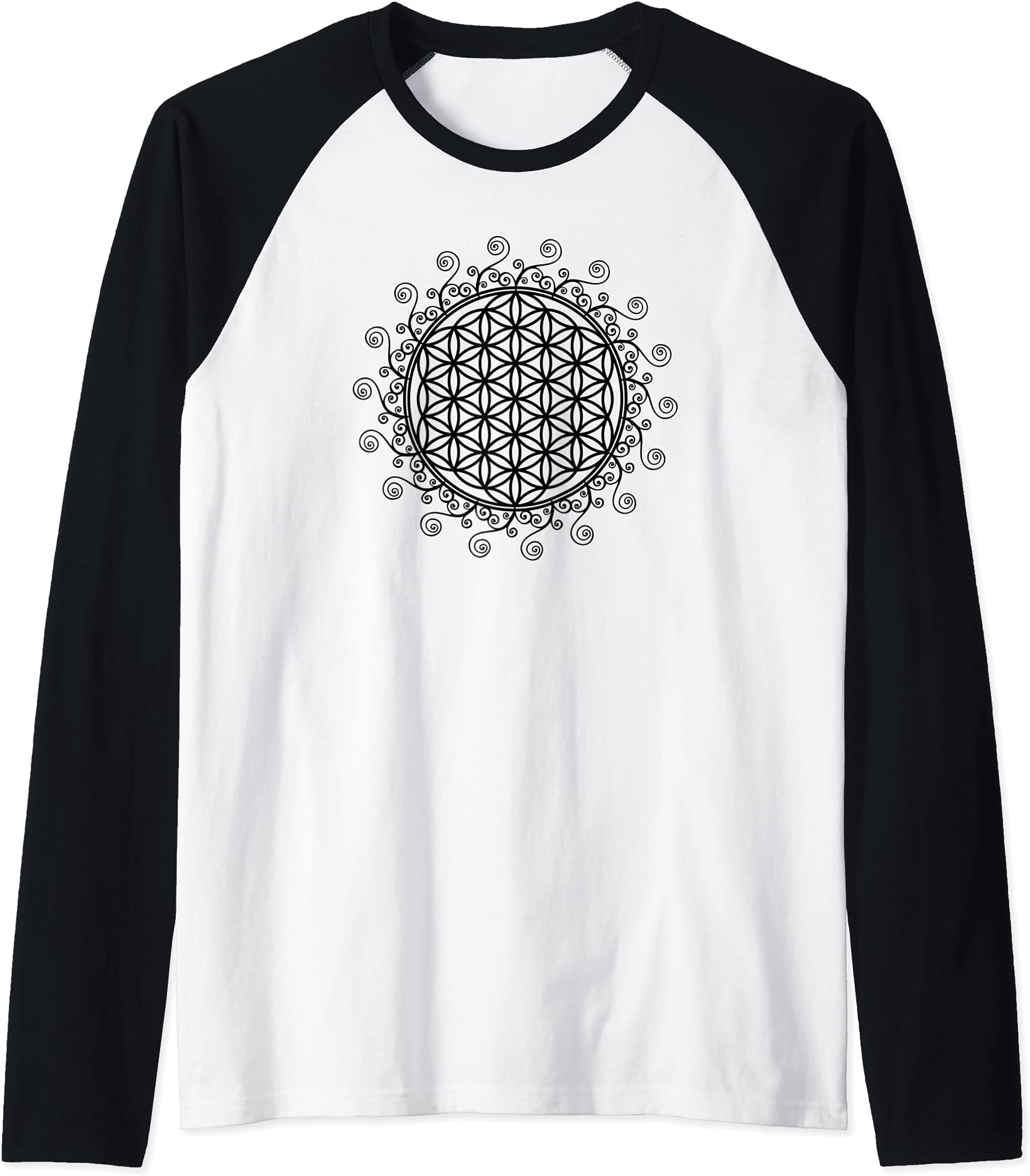 Spiritual Healing Sacred Geometry by yumaFlower of life, Sacred Geometrie, Yoga, Health, Protection Raglan Baseball Tee