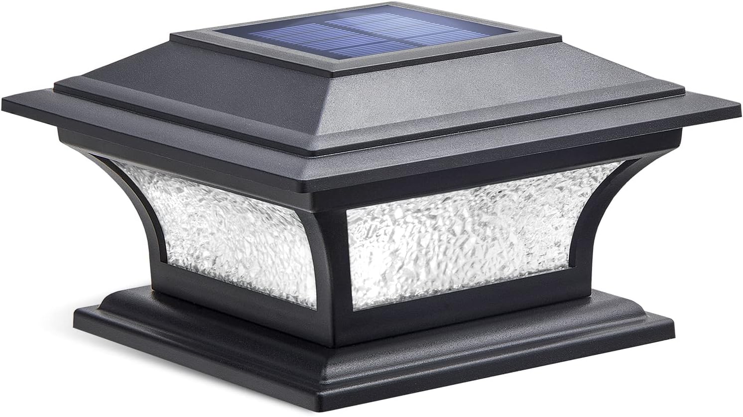 SIEDiNLAR Solar Post Lights Outdoor Glass LED Fence Cap Light 2 Modes