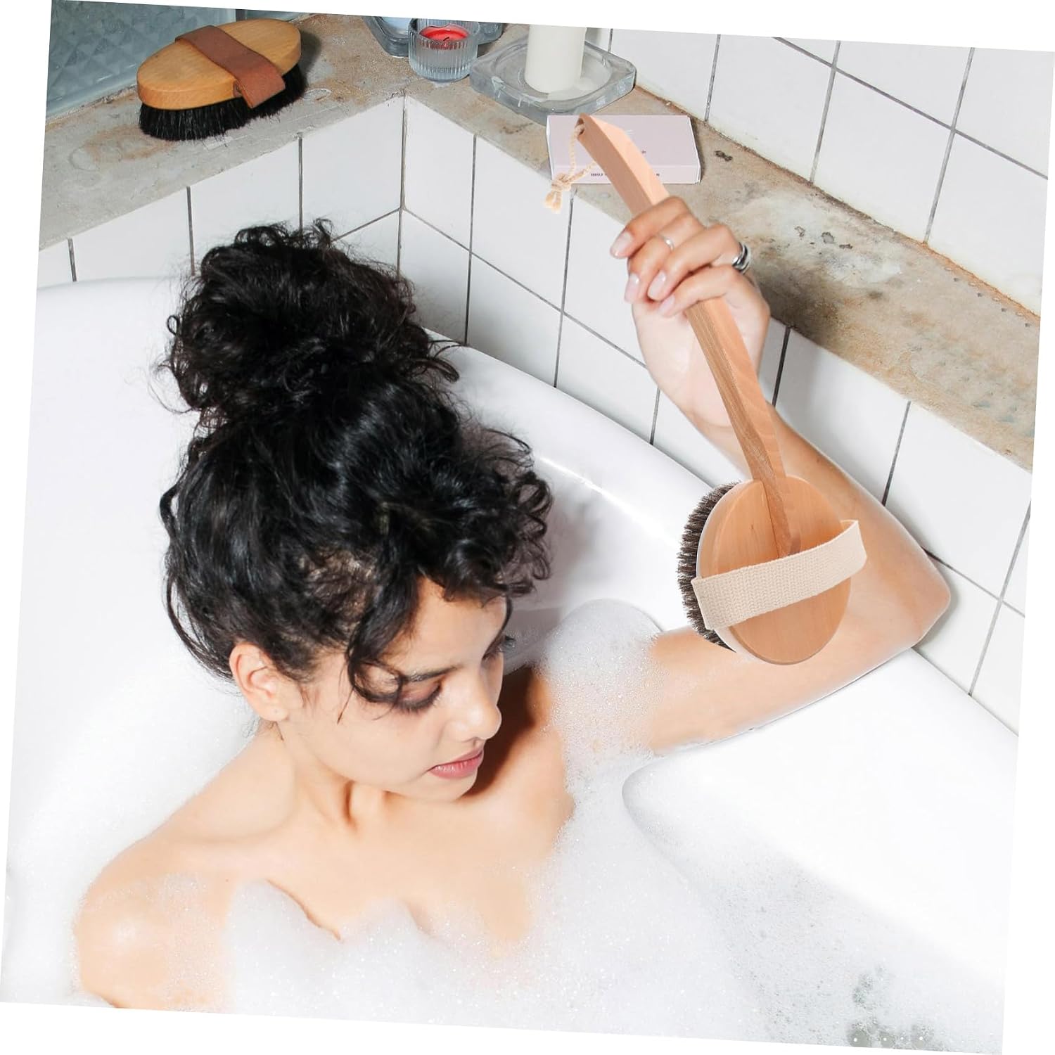Long Handle Bath Brush Body Scrubber Back Scrubber for Men Shower Exfoliator Brush
