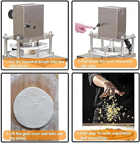 Miniatura 6 de Máquina formadora de pizza de servicio pesado,Máquina de fabricación de prensa de pizza eléctrica,Máquina de prensa de masa de pizza,Máquina de