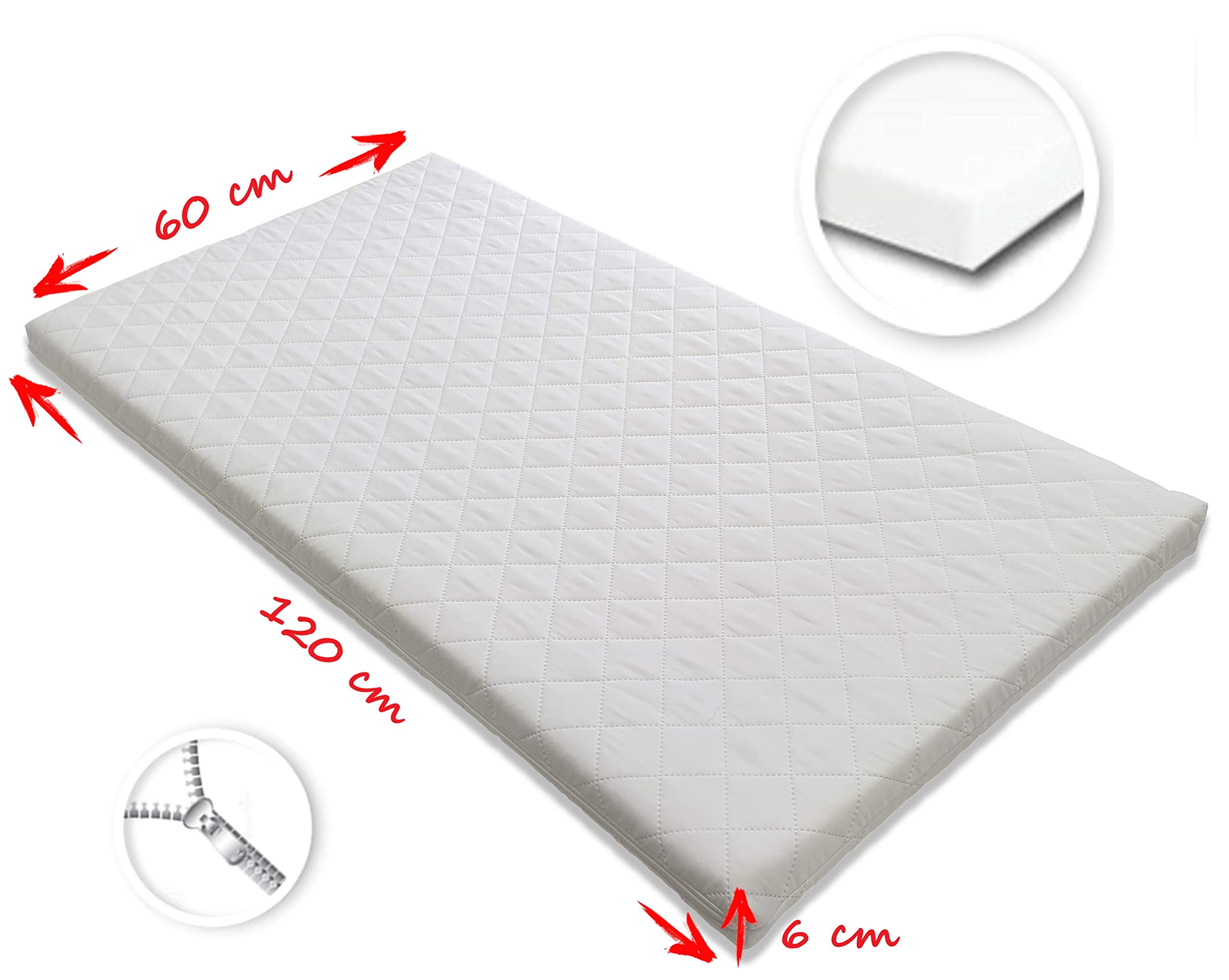 Cuna con colchón 60x120 cm Luca-MIA – Cuna de Madera con barrotes, diseño corazón
