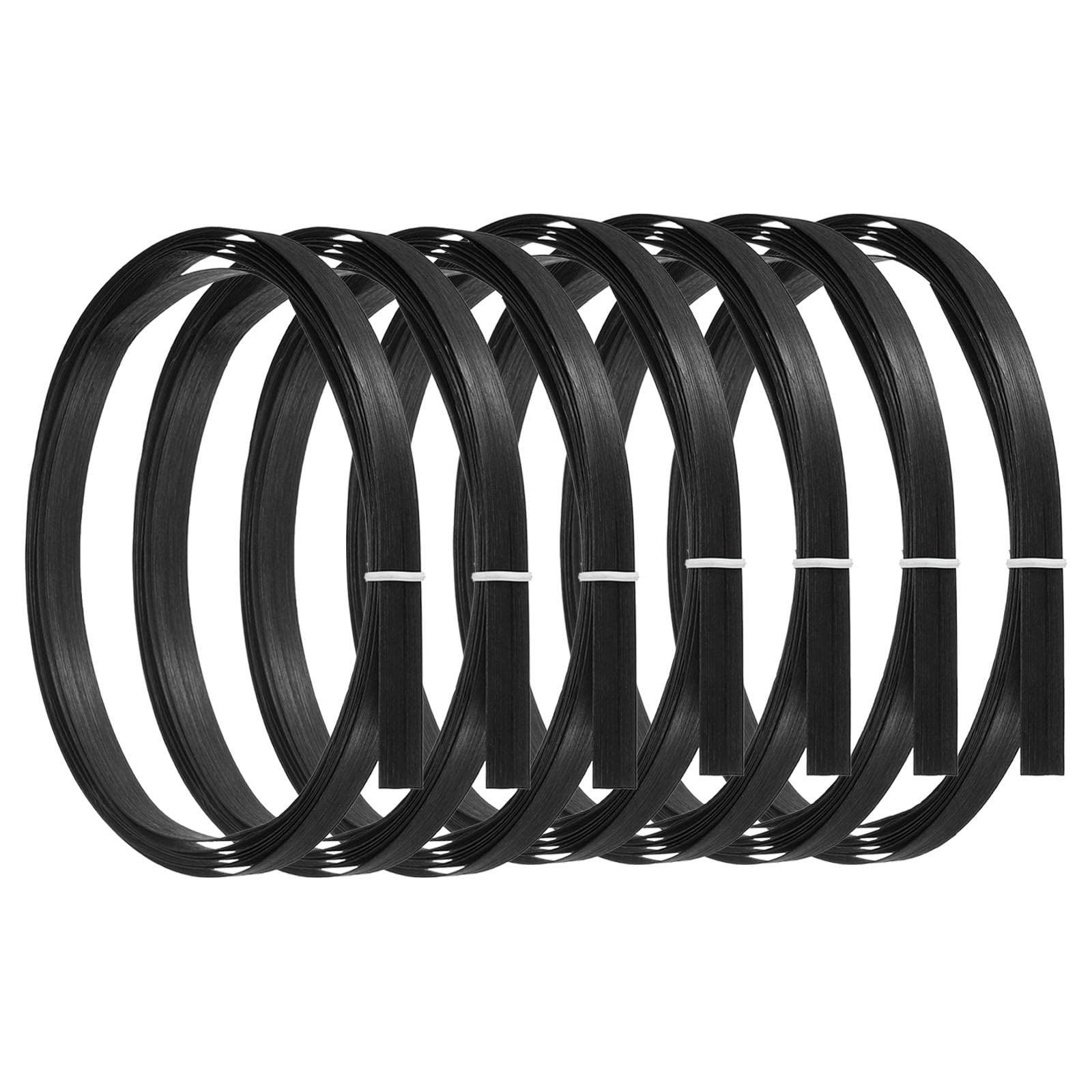 PATIKIL Bamboo Strips for Weaving 7/16" x 10 Ft, 7 Pack Thin Flat Wicker Rattan Cane Reed for Making Basket Webbing DIY Crafts Black