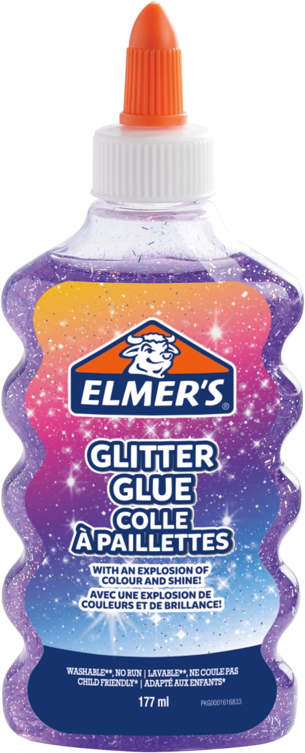 PVA Glitter Glue | Purple | 177 mL | Washable & Kid Friendly | Great for Making Slime & Crafting