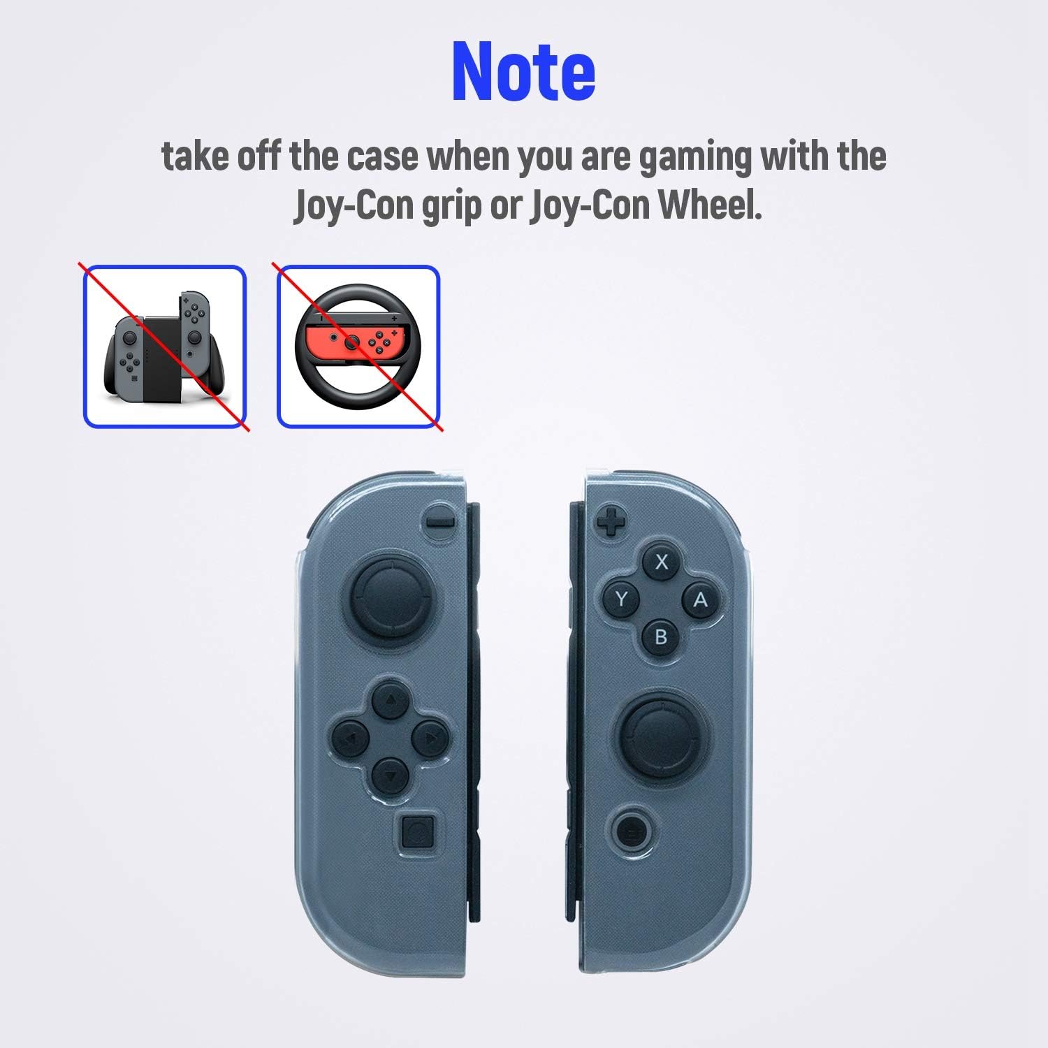 Mcbazel DOBE Transparency Soft TPU Protective Cover Case for NS Switch/ Switch OLED Joy-con Controllers