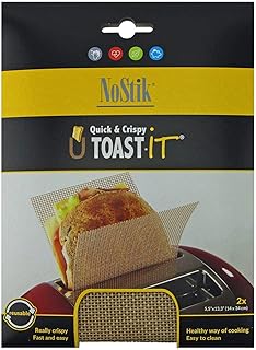 NoStik U-Toast-IT Teflon mesh : The New Alternative to Toaster Bags - Use 1001 Times - Pack of 2 -