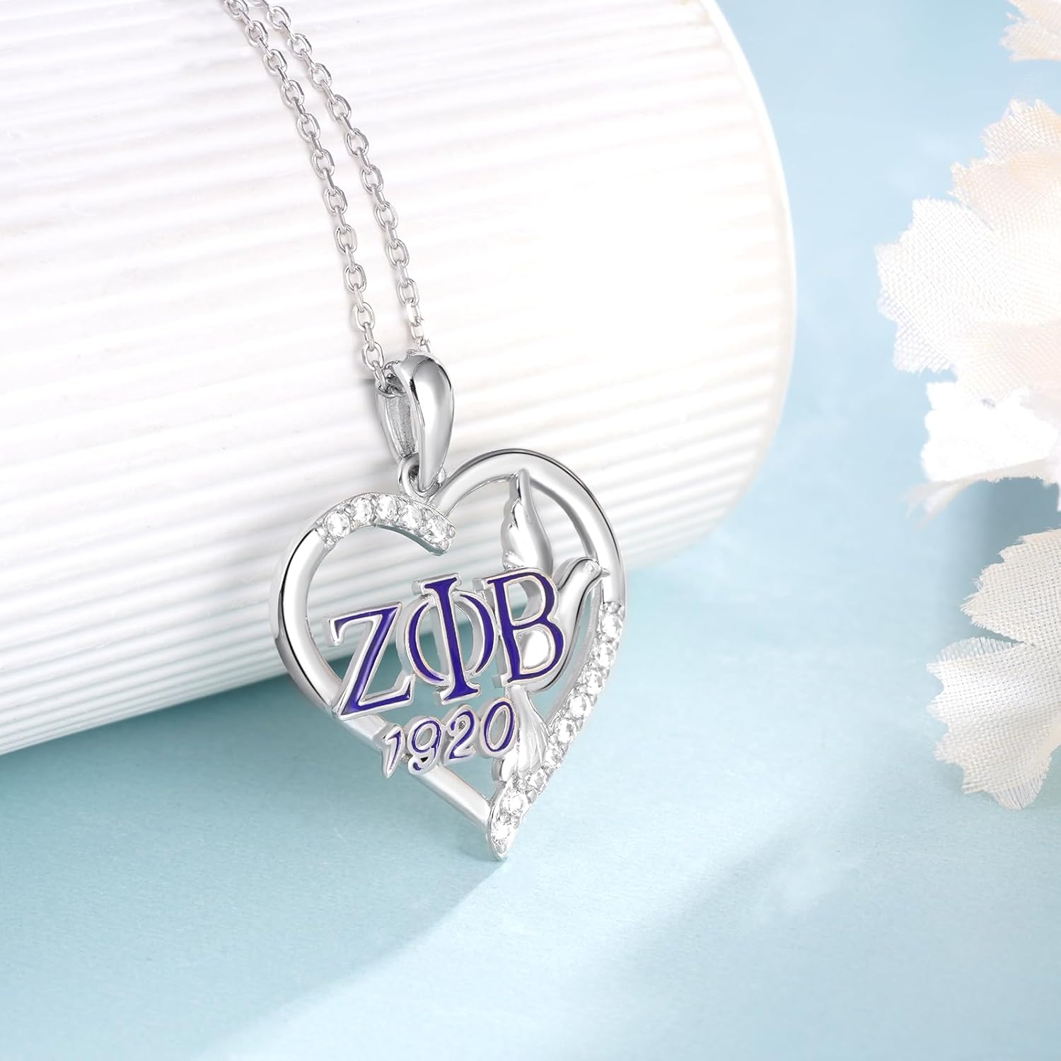ZPB Sorority Paraphernalia Necklace 925 Sterling Silver ZPB Sorority Gifts Jewelry for Women