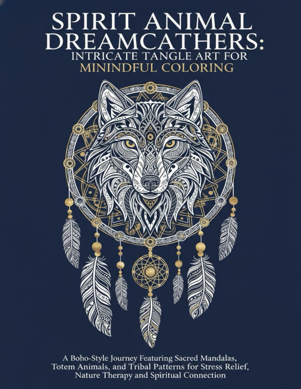 Spirit Animal Dreamcatchers: Intricate Tangle Art for Mindful Coloring: A Boho-Style Journey Featuring Sacred Mandalas, Totem Animals, and Tribal ... Nature Therapy, and Spiritual Connection