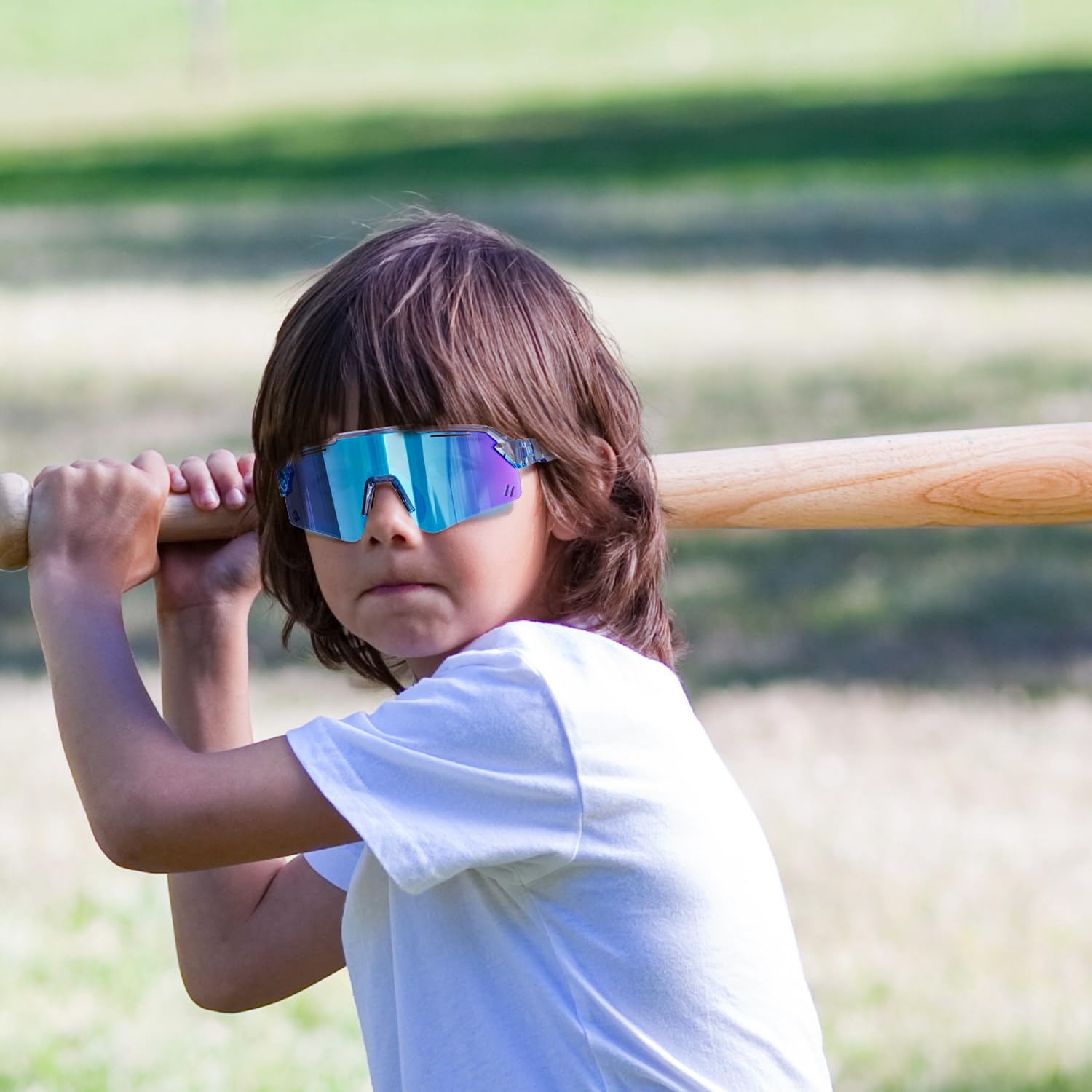 DEAFRAIN Sport-Sonnenbrille für Jungen und Mädchen, Alter 7–14 Jahre, polarisiert, Radfahren, Softball