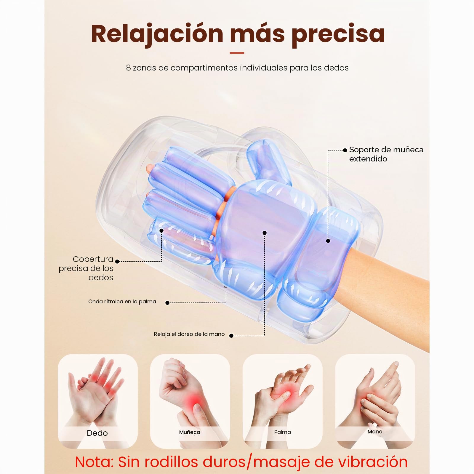 BOB AND BRAD Masajeador de Manos con Calor y Compresión, Masaje Individual para Dedos, Alivio para Artritis y Síndrome del Túnel Carpiano, Relajación en Casa/Oficina, Regalo para Hombres y Mujeres
