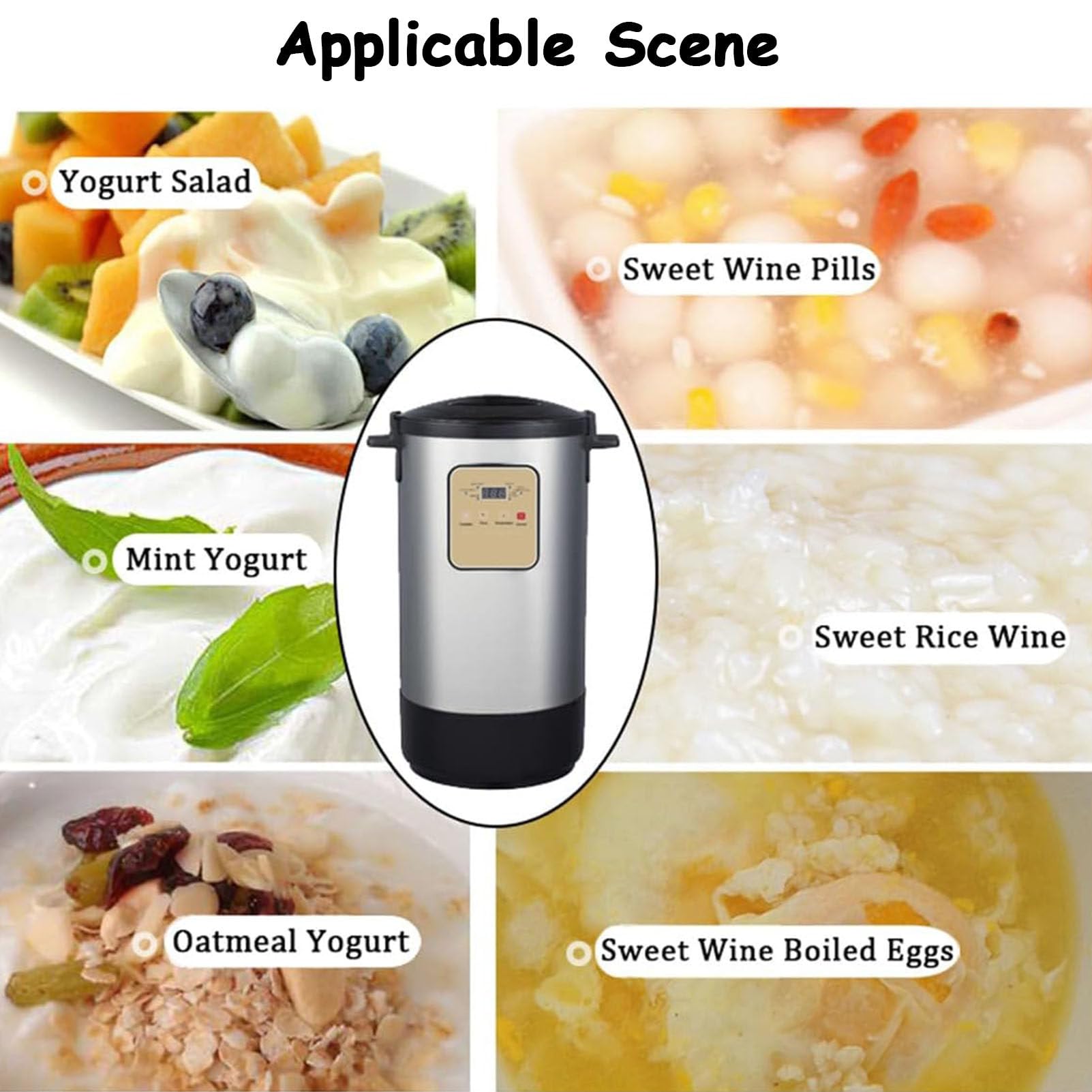 Fermentatore elettrico 12L/3,17Gal Yogurtiera commerciale Home Contenitore per yogurt fai-da-te Macchina per la fermentazione Natto a temperatura costante automatica Macchina per vino di riso