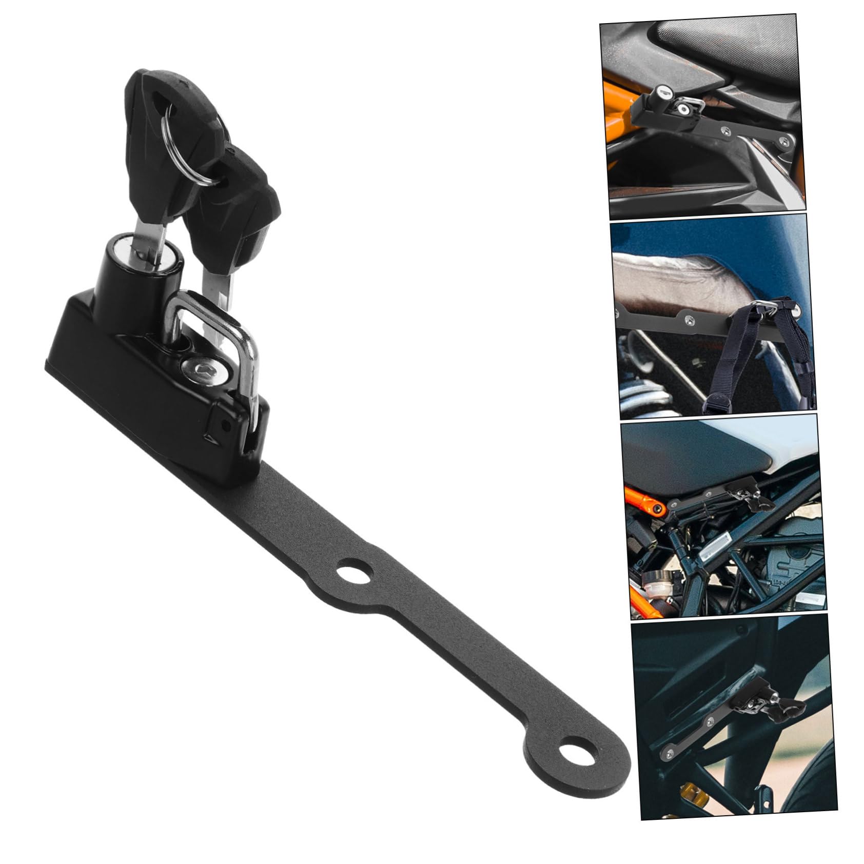 Ciieeo Antivol de Casque de Moto en Métal Noir, Sécurité Antivol pour Casque, Installation Simple, Usage pour Moto