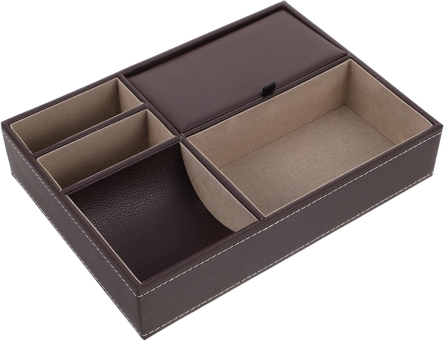 MALUGOGO Jewelry Storage Box Organizer with Lock Vintage Jewelry Display Container for Rings Watches Glasses Home Desktop Use