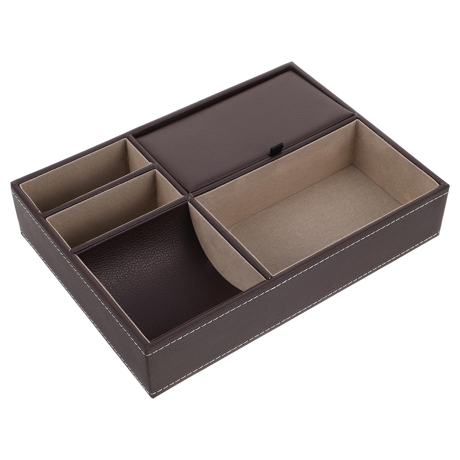 MALUGOGO Jewelry Storage Box Organizer with Lock Vintage Jewelry Display Container for Rings Watches Glasses Home Desktop Use