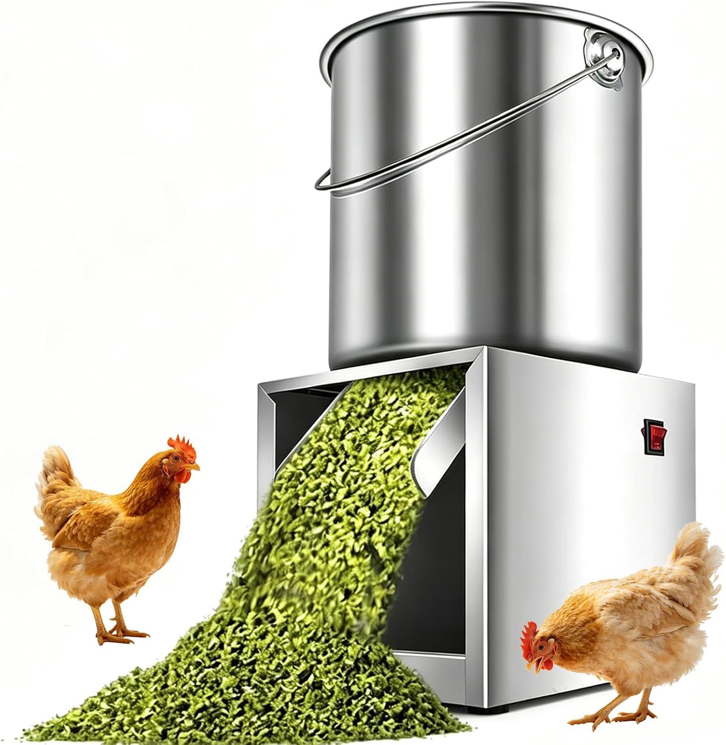 Tritatutto Elettrico Professionale Per Verdure Con 4 Lame, Robot Da Cucina Per Impieghi Gravosi, Macinino In Acciaio Inossidabile, Ideale Per La Preparazione Di Mangimi Per Pollame E Animali. 8