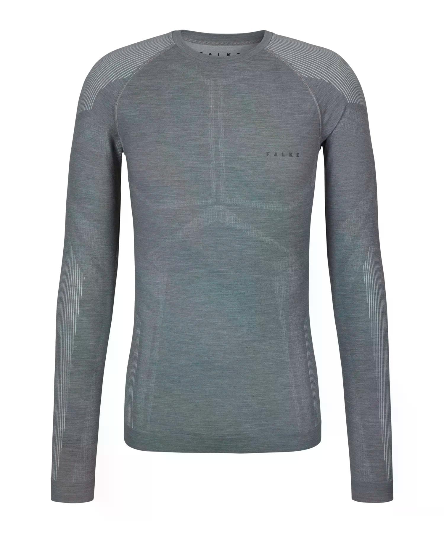 FALKE Mężczyźni Warstwa podstawowa (góra) Wool-Tech Light M L/s Sh wełna materiał funkcjonalny regulujące klimat 1 Sztuka, Szary Grey-Heather 3757, XXL