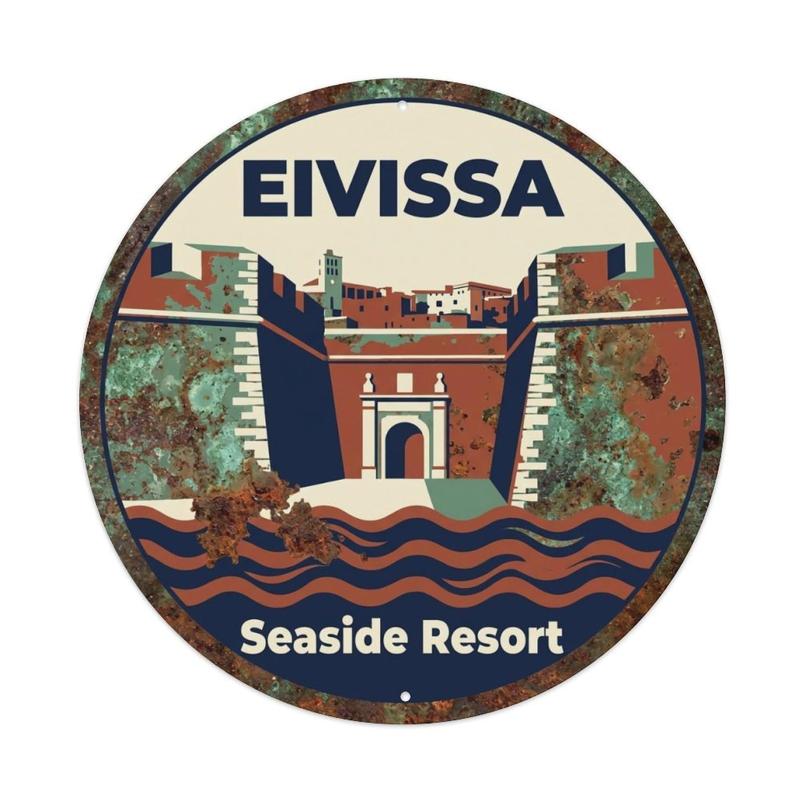 Vintage Travel Ibiza Spain Badge Metal Tin Sign