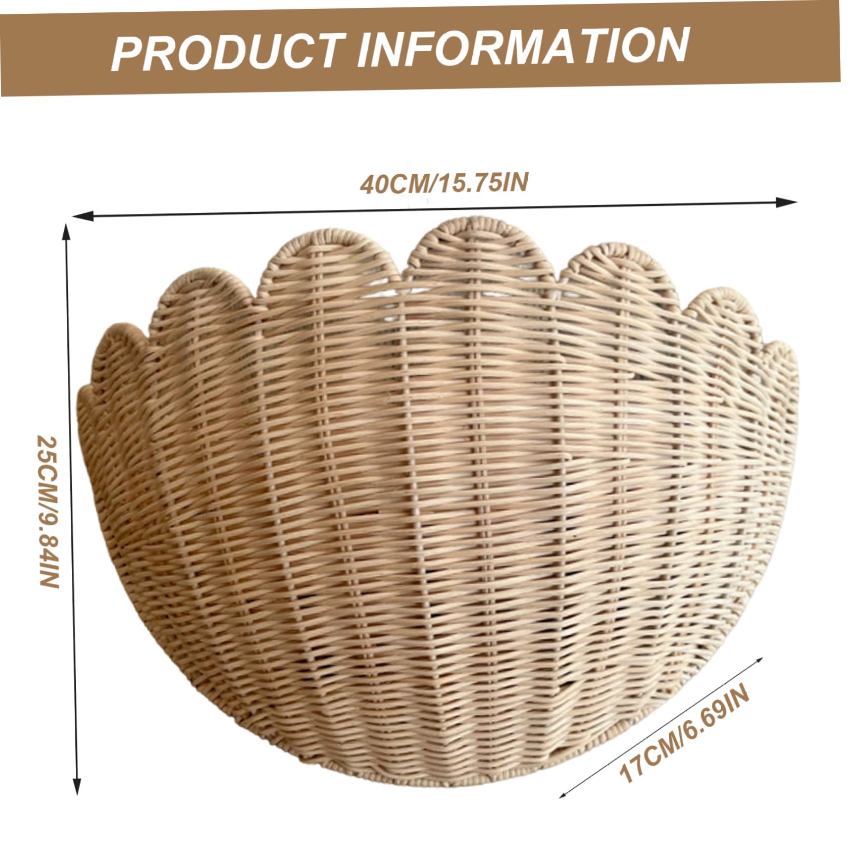 Uposao Geweven hangmand, natuurlijke rieten mand, decoratieve wandplantenbak, handgemaakte rotanmand, organizer, hangplant, bloempot voor ramen, tuin, huisdecoratie