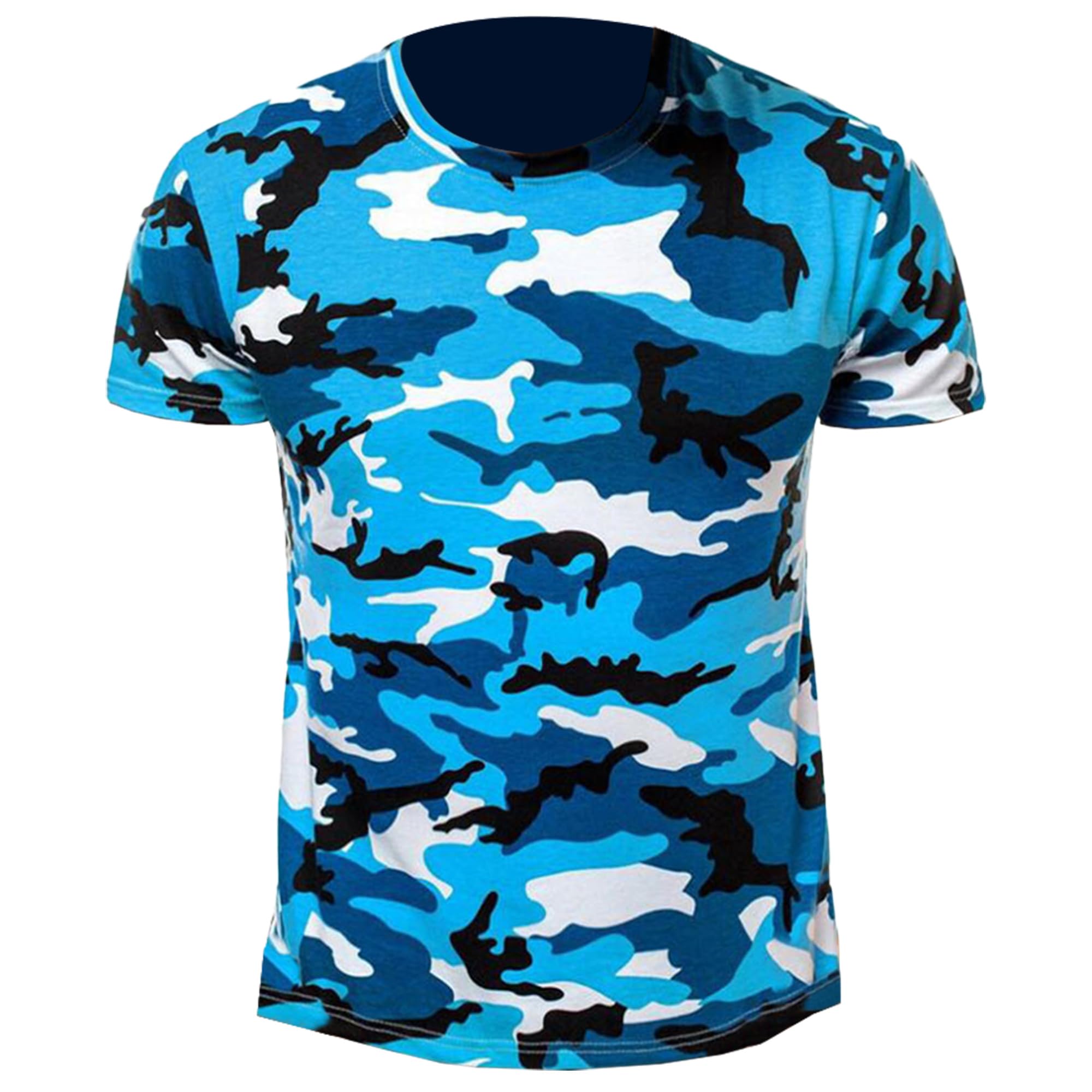 Men's Camouflage Short Sleeve Casual Vintage Camo Athletic Shirts Sports Fitness Crewneck T-Shirts