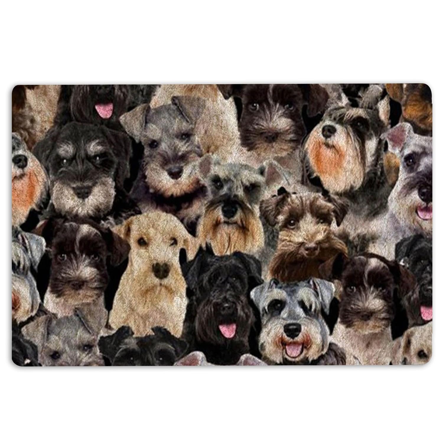 Schnauzer - Felpudo para puerta con diseño de perro "A Bunch Of Schnauzer", regalos para amantes de los perros, mamás, tapetes antideslizantes divertidos, felpudo para baño, cocina, porche, entrada,