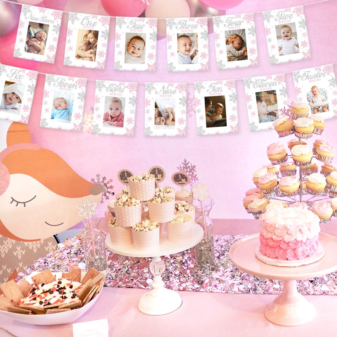 Banner Di Foto Di Onederland Inverno Fiocco Di Neve - Milestone Mensile