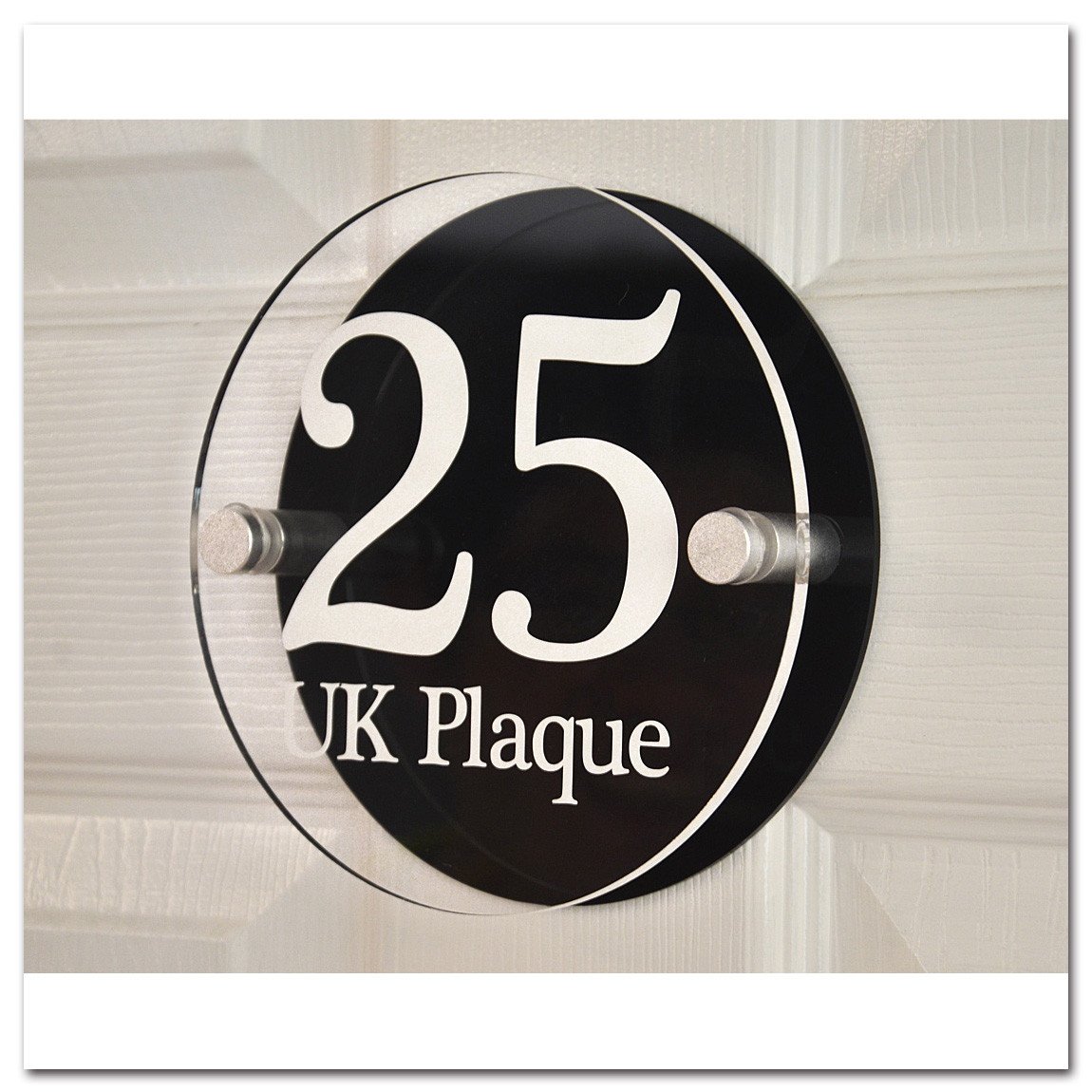 Buy Round Double Paste WHITE TEXT Effect Modern Design Personalised