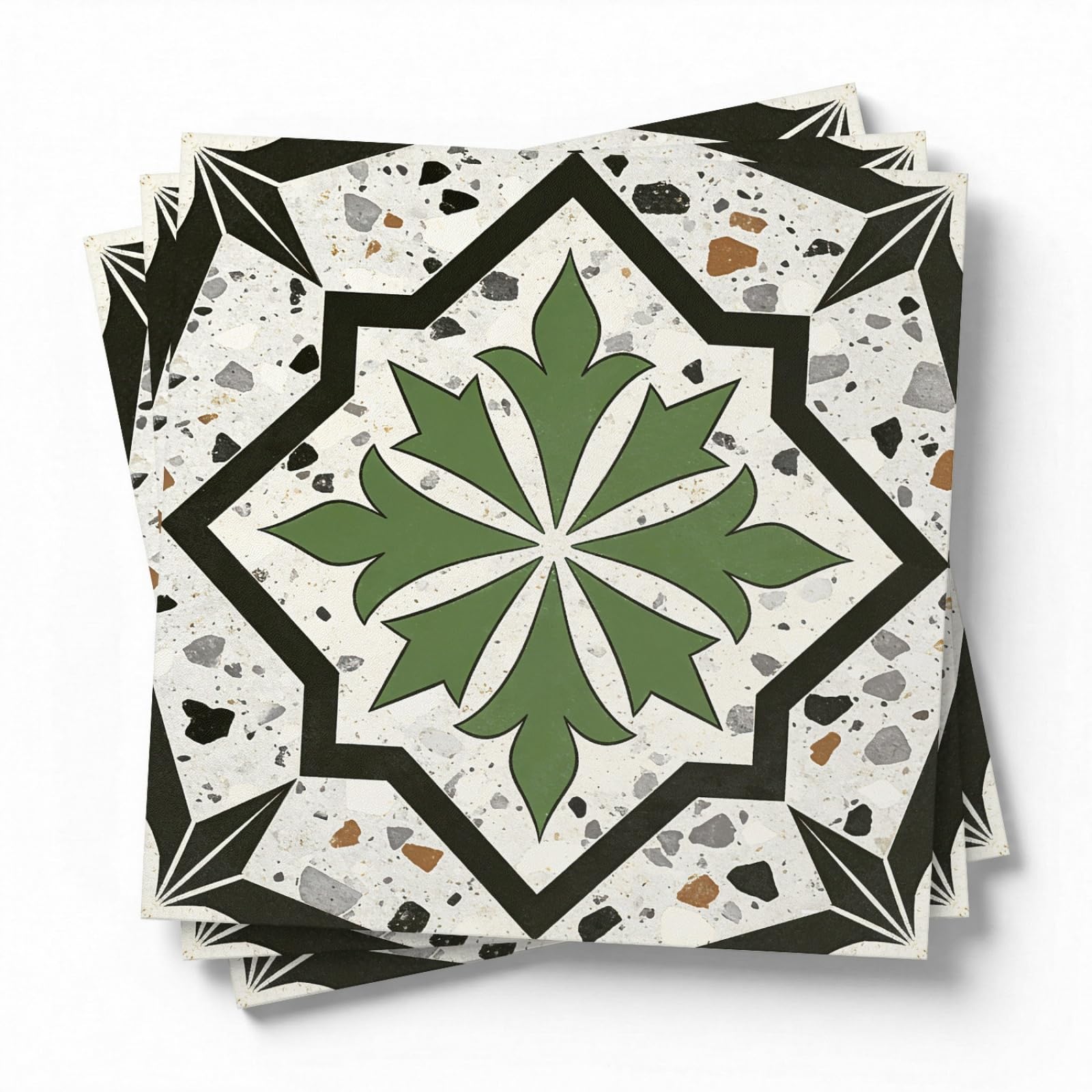 LMYSXAOZ Stick on Kitchen Tiles Black Green Geometry Self Adhesive Wall PVC for Fireplace Surround Furniture Decoration Backsplash Bathroom Tile Stickers Waterproof
