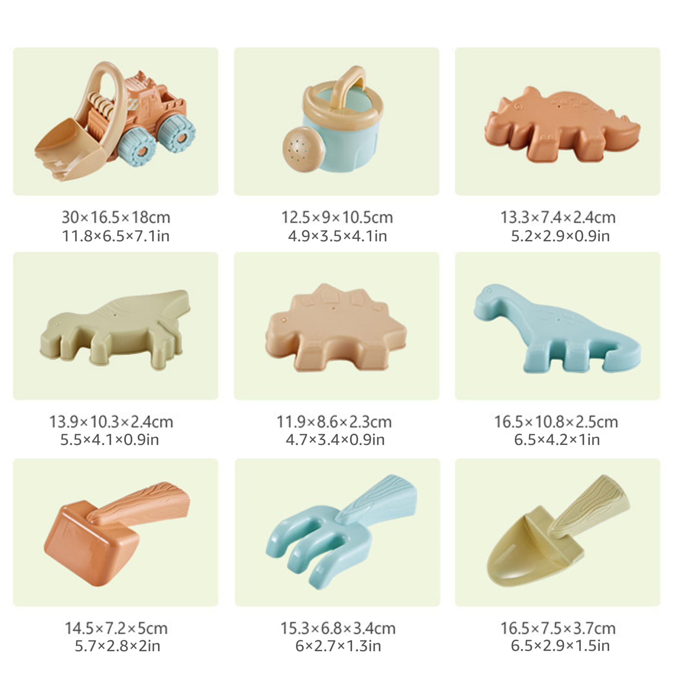 Jouets de boîte à Sable 19 pièces, Ensemble de Jouets Sable, Jouet Plage idéal pour Les Tout-Petits 1 3 avec Chariot, moules en sablier, pelles Couleur Chameau