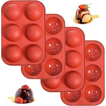Set of 4 Silicone Round Silicone Moulds 5 cm