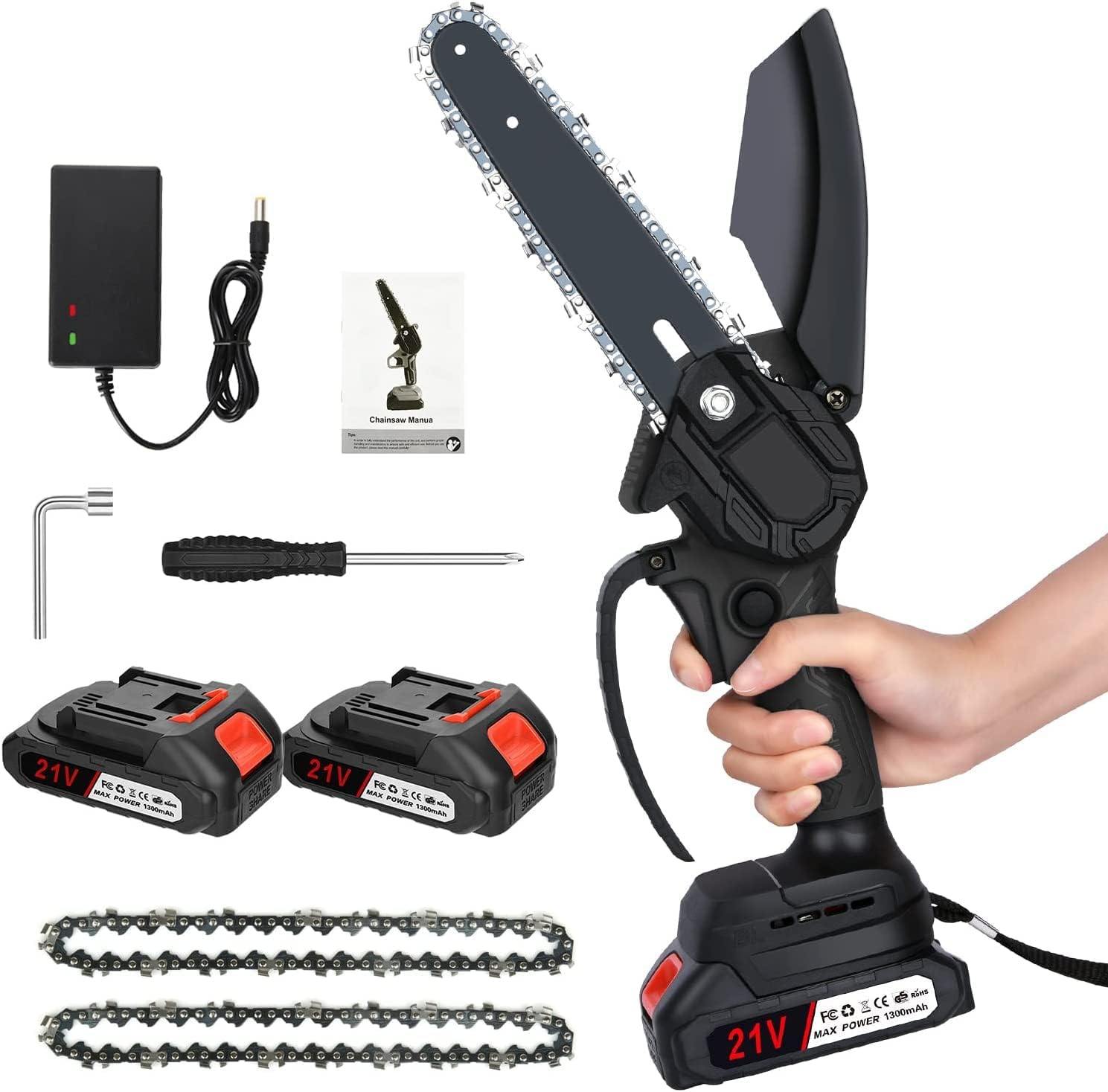 Ykgutilu Mini Chainsaw,6Inch Cordless Electric Pruning Chain Saw with