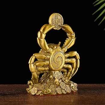 Amazon.co.jp: BRABUD 風水 真鍮 カニ像 金蟹 コイン 貔貅 置物