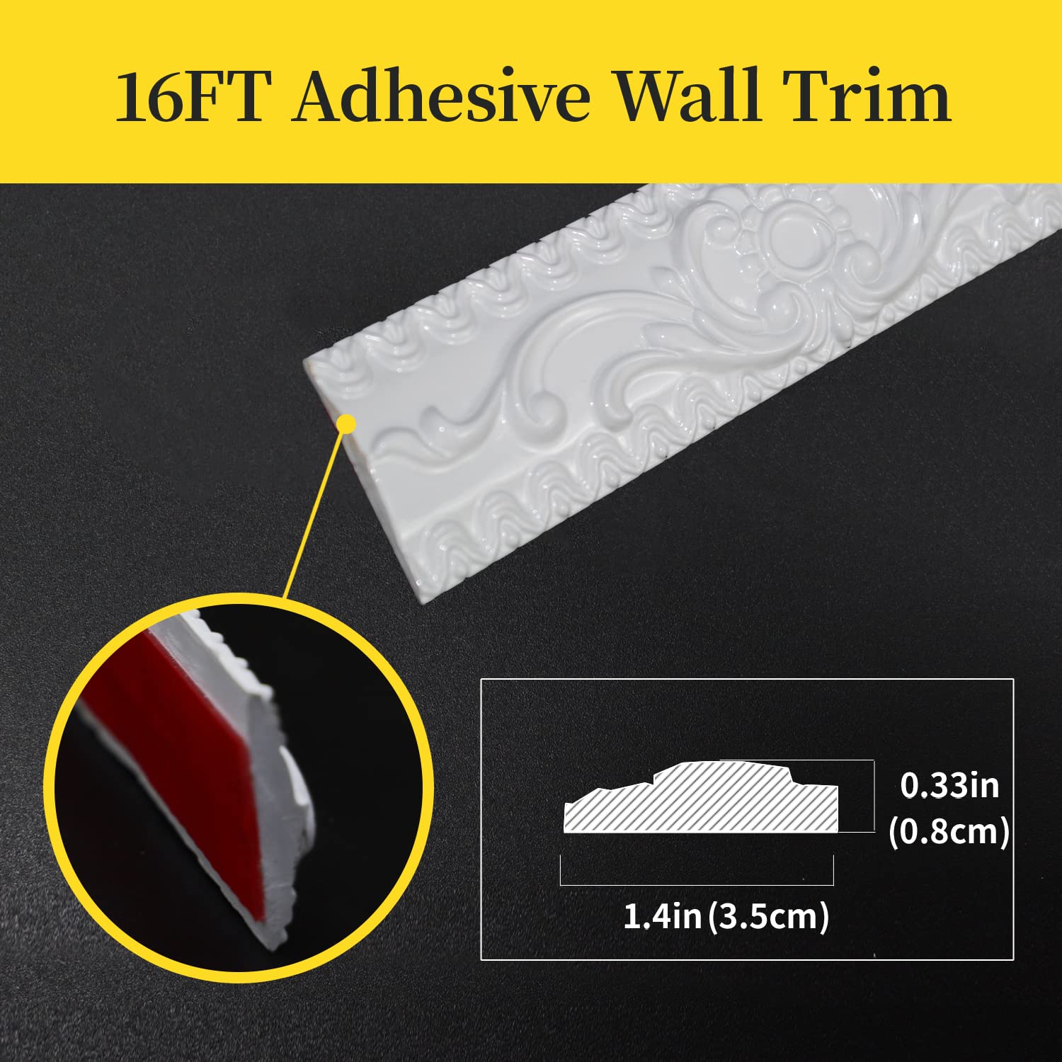 Snapklik.com : Yuzzy Self-Adhesive Flexible Molding Trim Wall Trim, 16.