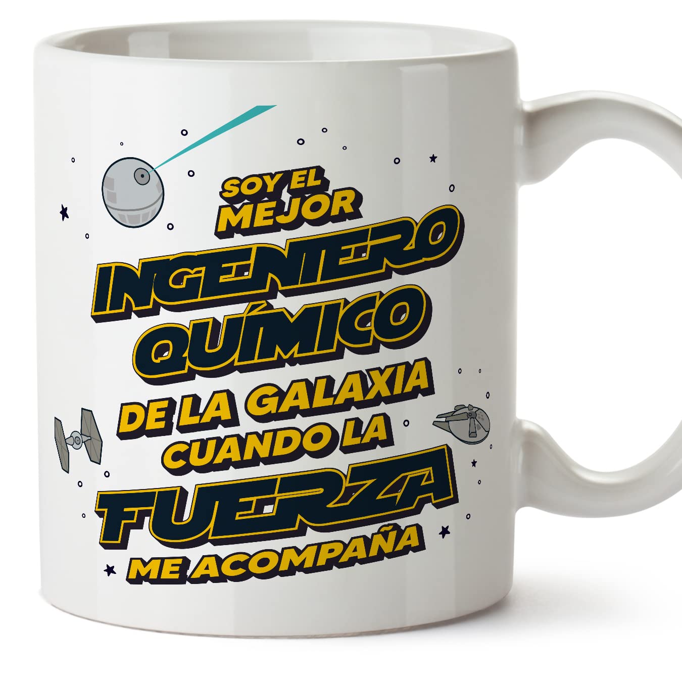 MUGFFINS Tazas para JEFE hombre - En Español - Mejor de la Galaxia Cuando Fuerza me Acompaña - 11 oz / 330 ml - Regalo original y divertido — view 554