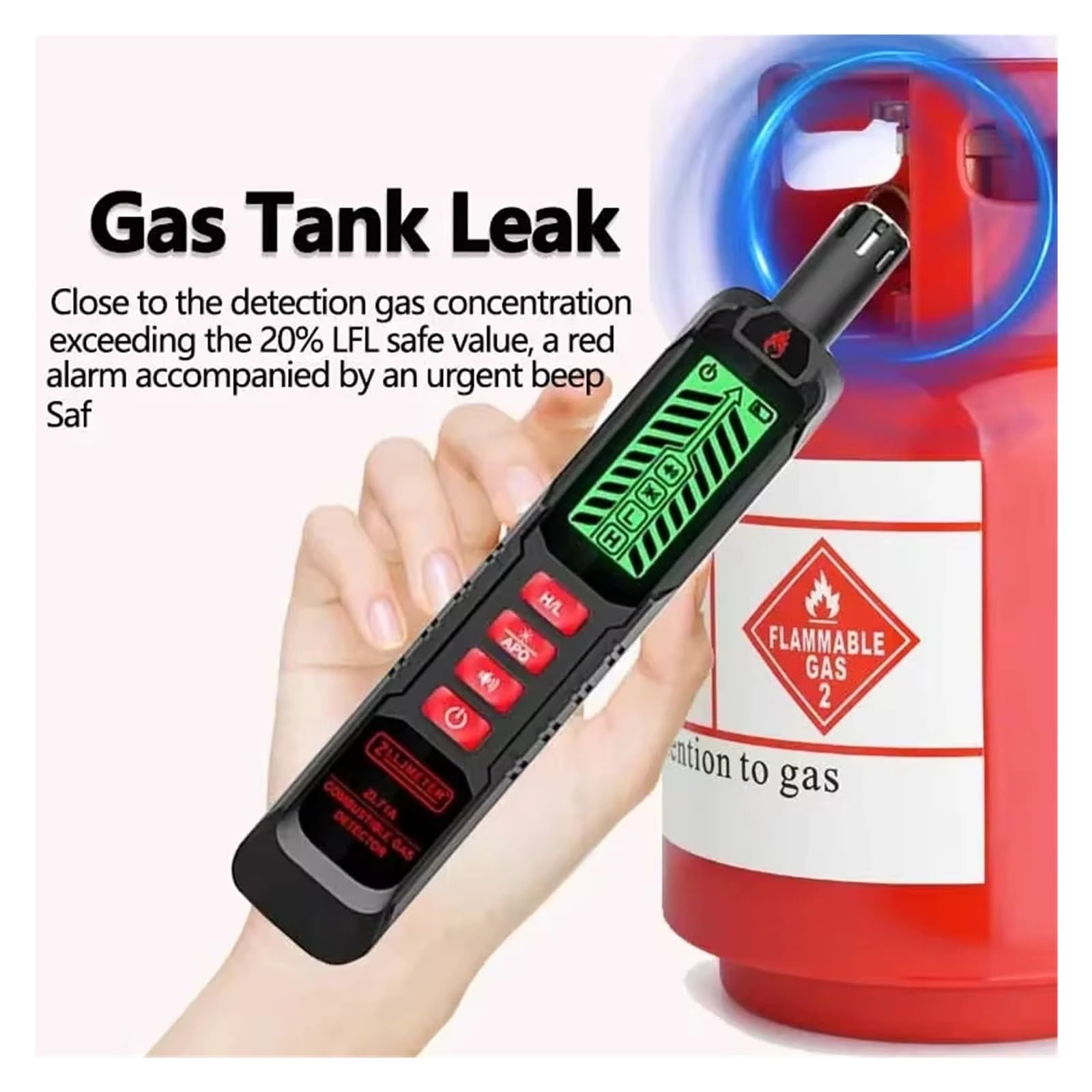 Detektor gazu, Detektor wycieku gazu Akumulatorowy detektor gazów palnych Alarm dźwiękowy i ekranowy Miniaturowy(ZL71A)