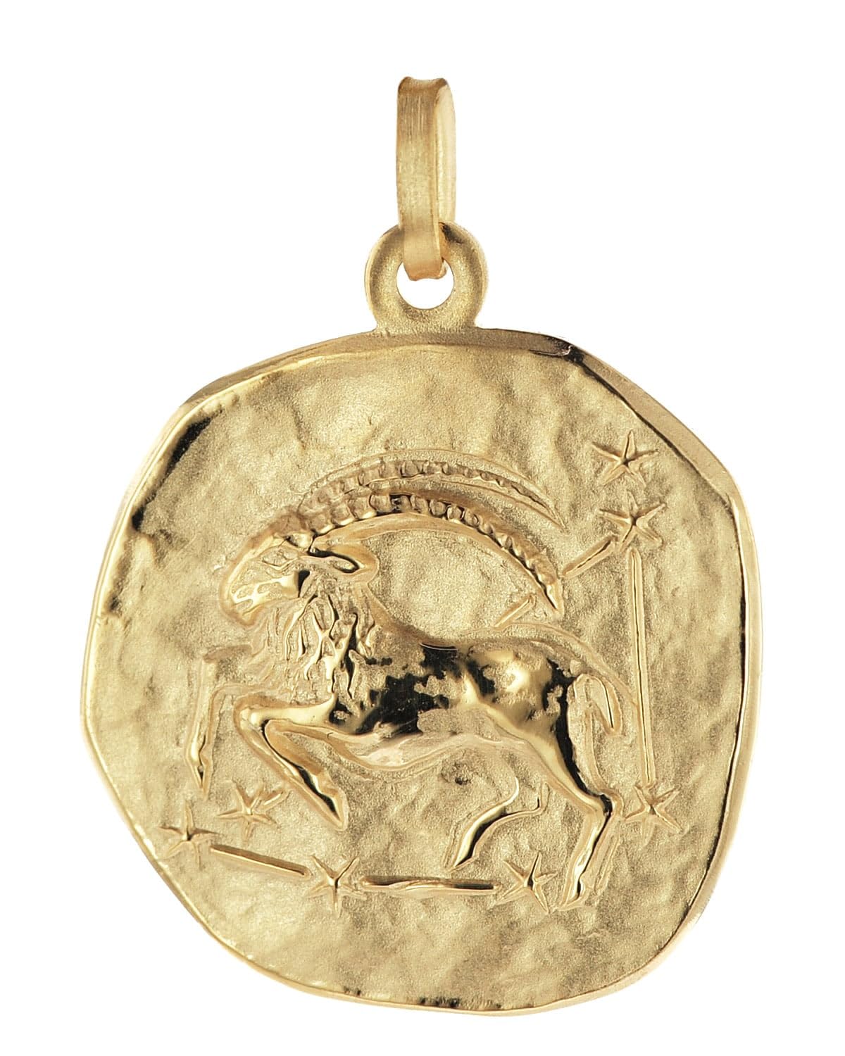 trendor Anhänger Steinbock Sternzeichen 925 Silber Vergoldet ⌀ 20 mm | wunderschönes Schmuckstück für Damen und Herren, elegante Geschenkidee