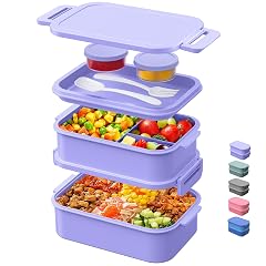Lunch Box Adults Bento Box - 74 OZ All-in-One Stackable Lunch Box Containers for Adult Large Bento Box